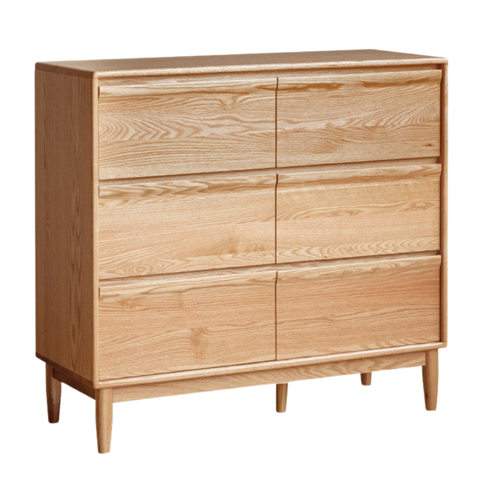 Ash, Oak Solid Wood Chest of Drawers with Floor-Standing Design