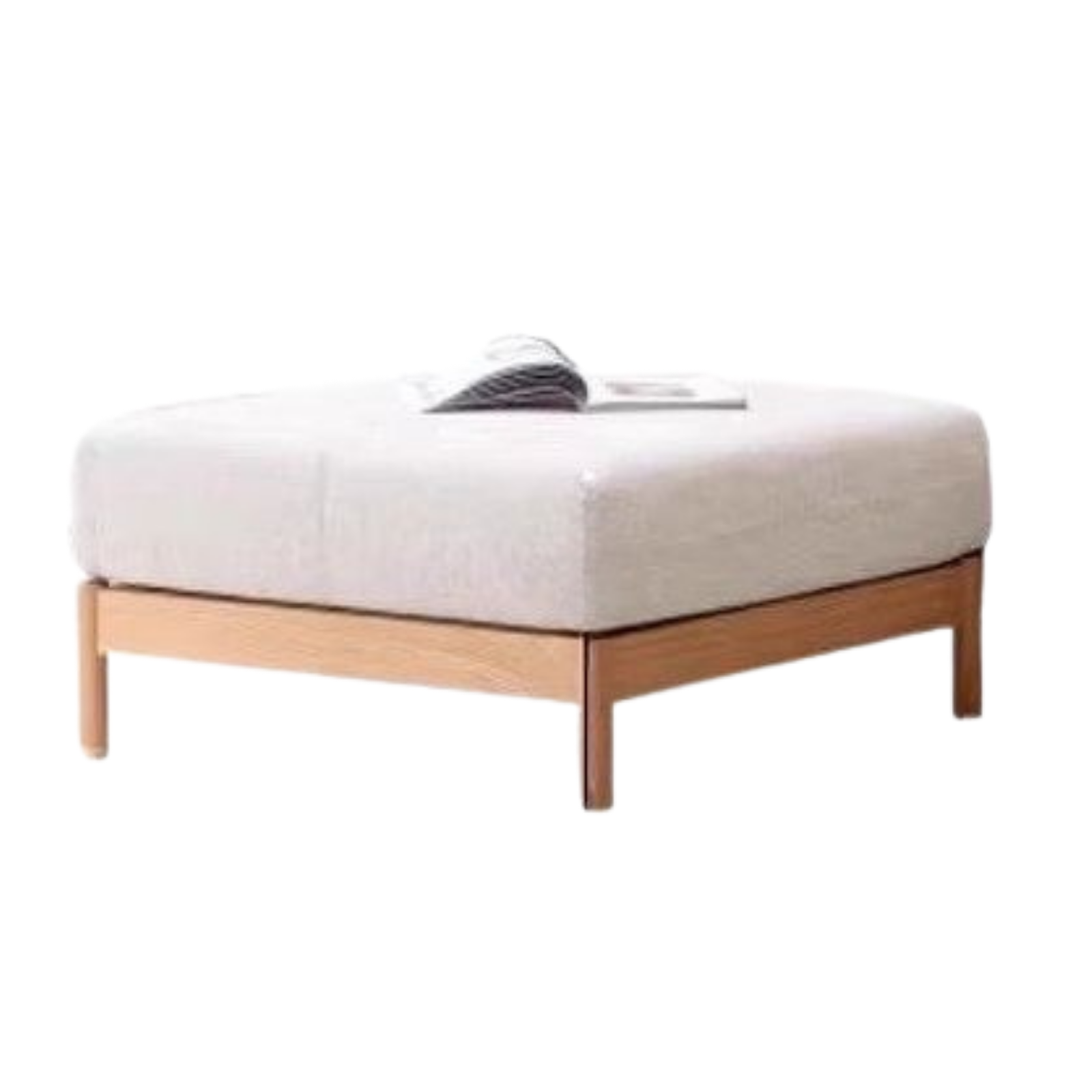 Oak, Ash, Cherry, Black Walnut Solid Wood Casual Footstool with Modern Minimalist Style