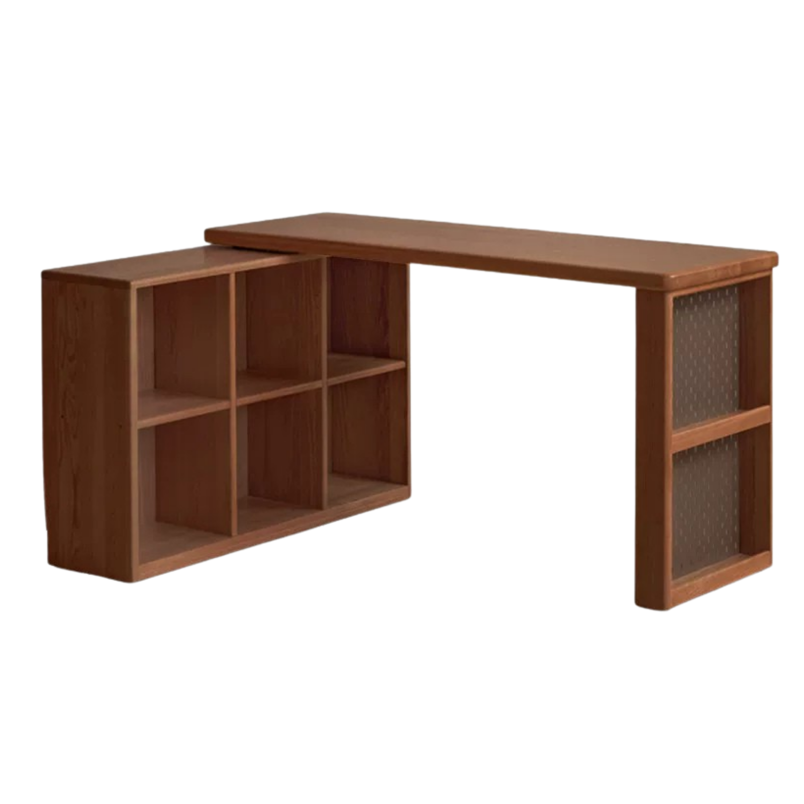 Oak Solid Wood, Solid Rubberwood Telescopic Corner Office Desk
