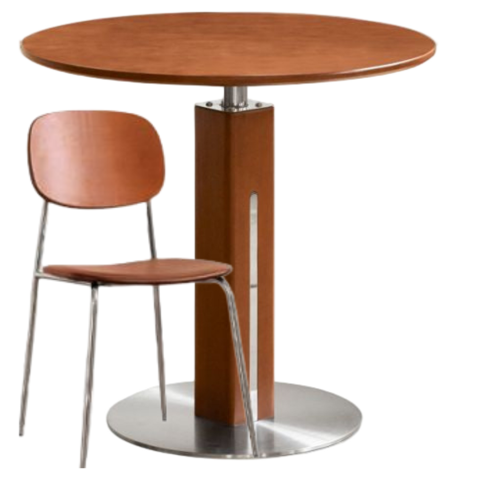 Poplar Solid Wood Vintage Round Bauhaus Style Dining Table