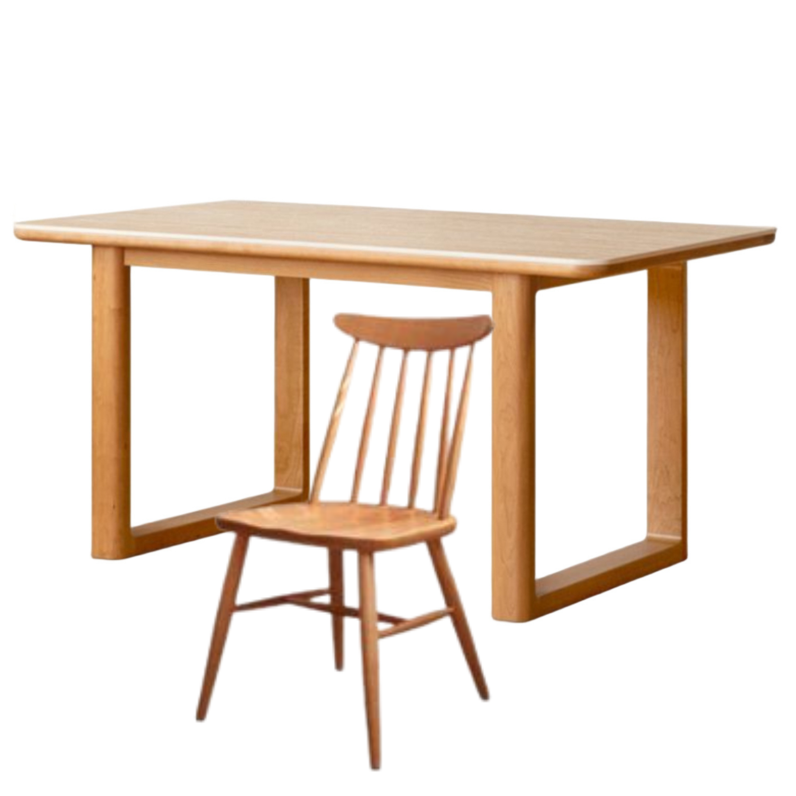 Cherry Solid Wood Retro Rock Board Dining Table