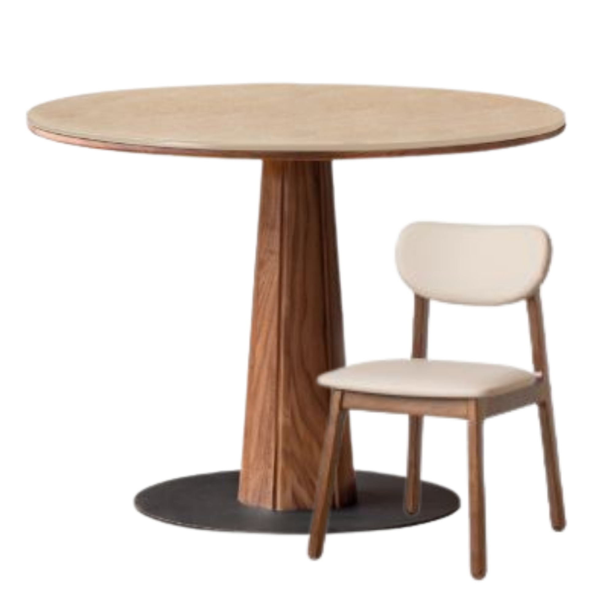 Black Walnut, Ash, Sandalwood Solid Wood Round Dining Table