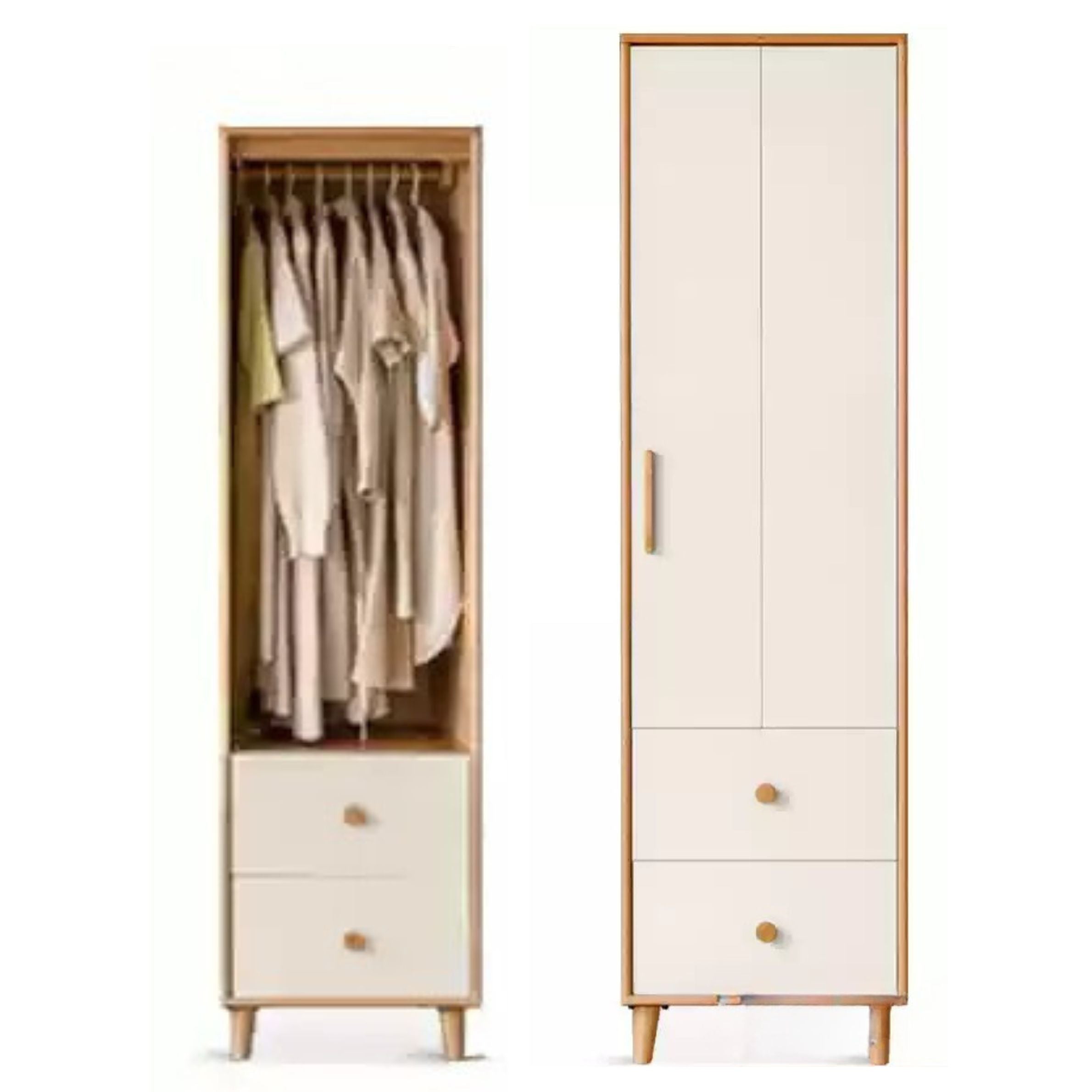 Oak Solid Wood Modern Wardrobe.