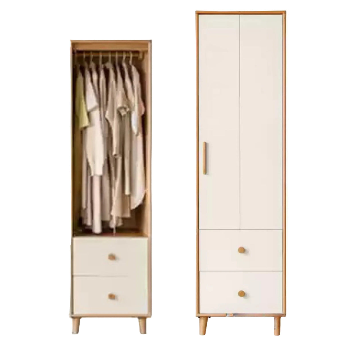 Oak Solid Wood Modern Wardrobe