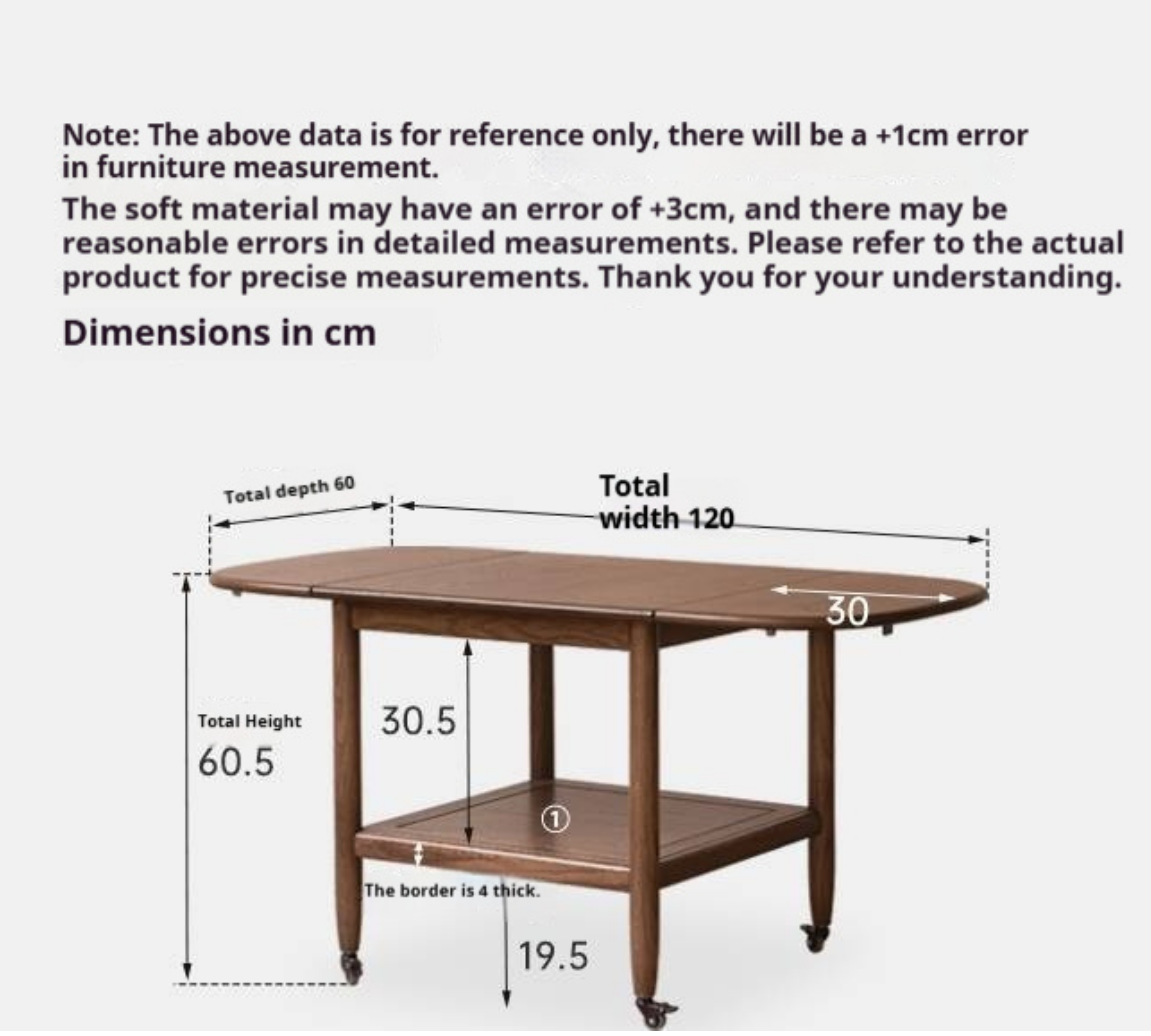 Oak Solid Wood Folding Movable Coffee Table