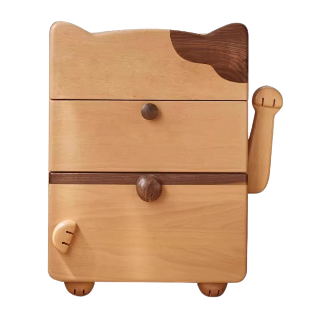 Beech Solid Wood  Kids Chest of Drawers -Type Toy Storage Cabinet