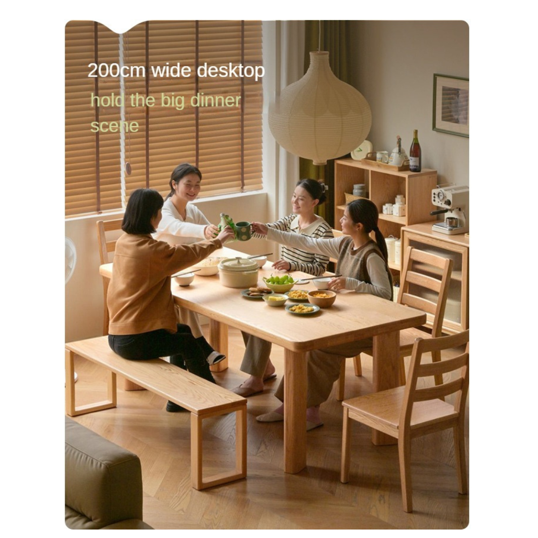 Oak Solid Wood Large Log Style Dining Table