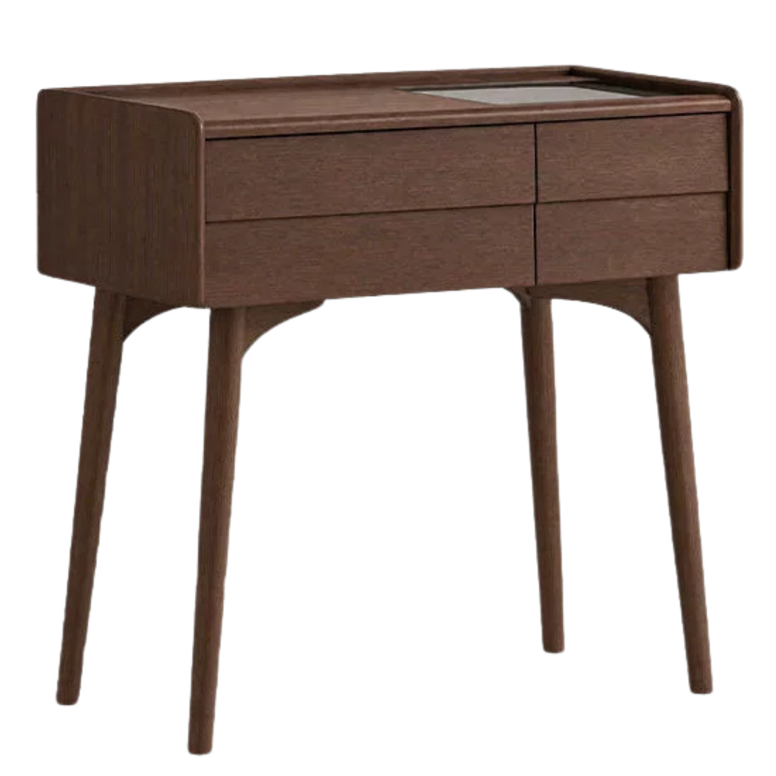Black Walnut Solid Wood, Solid Longan Hardwood Dressing Table Italian Light Luxury Vanity Table