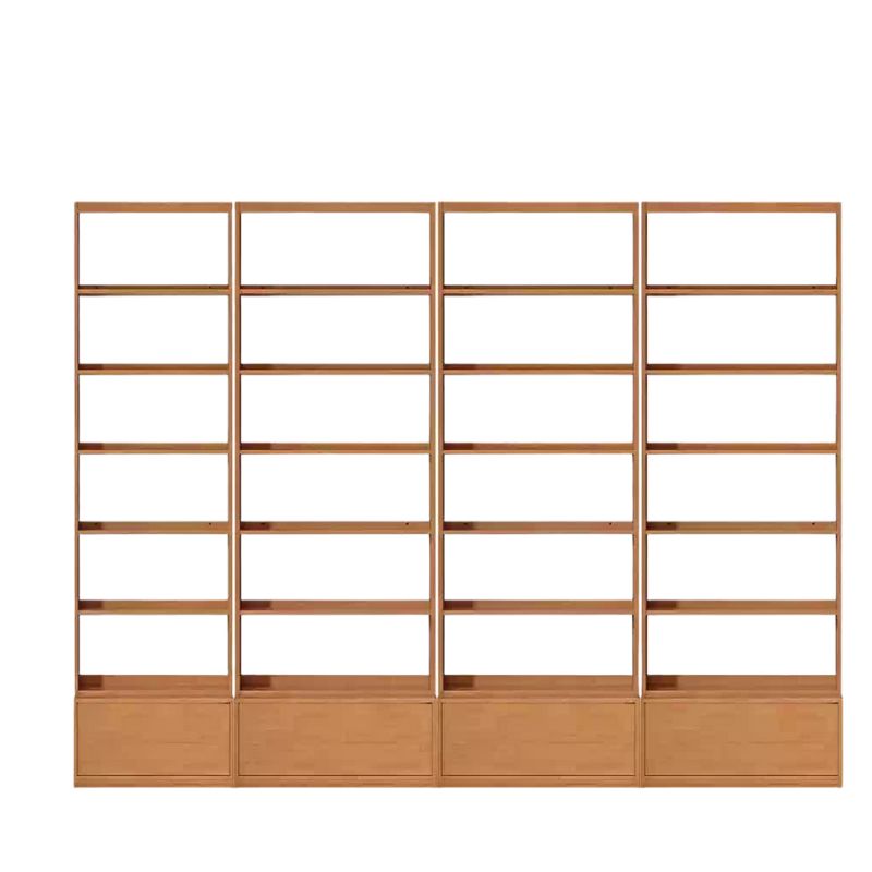 Rubber pure solid wood bookshelf floor-standing cabinet.