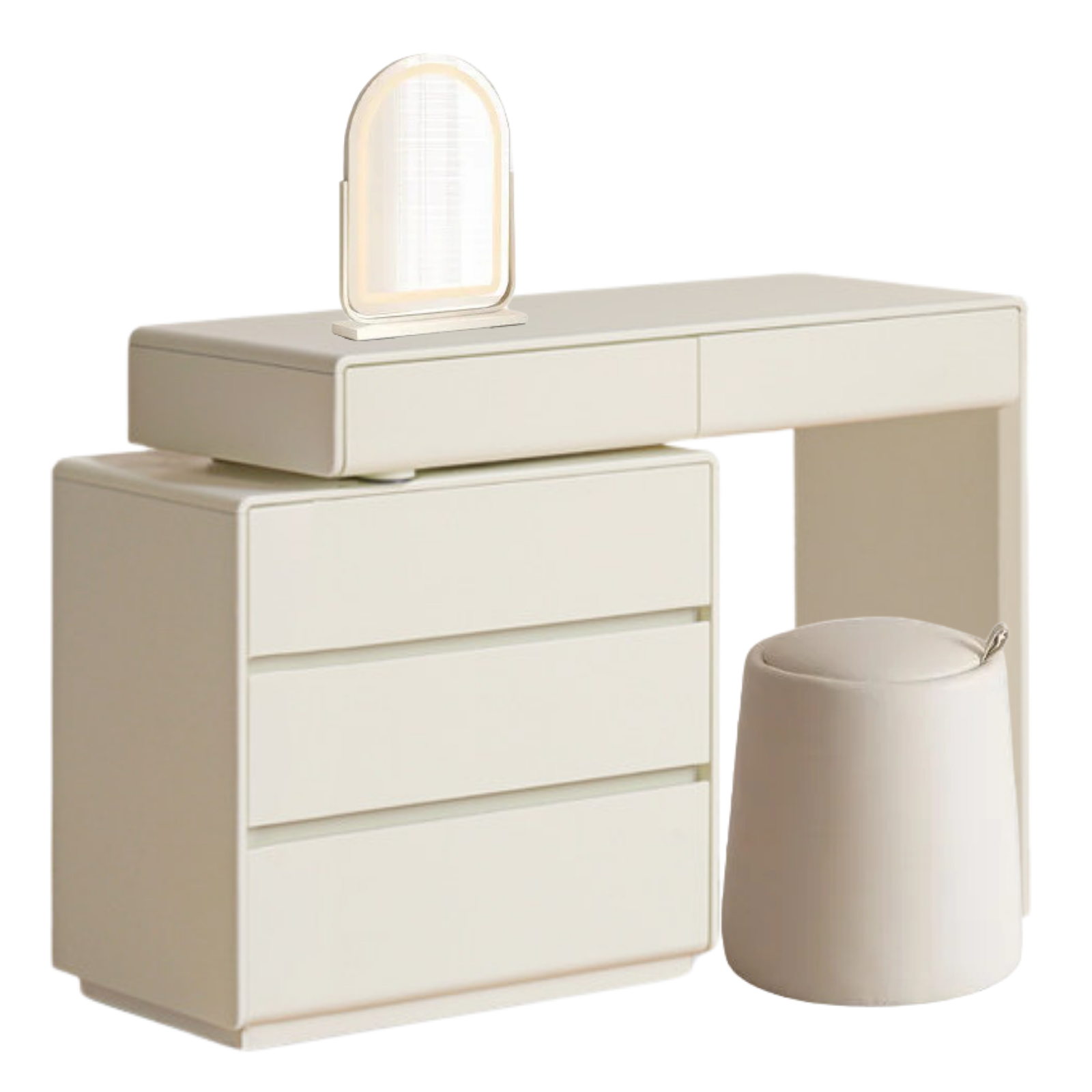 Tulipwood, Solid Rubberwood L-Shape Vanity Table.