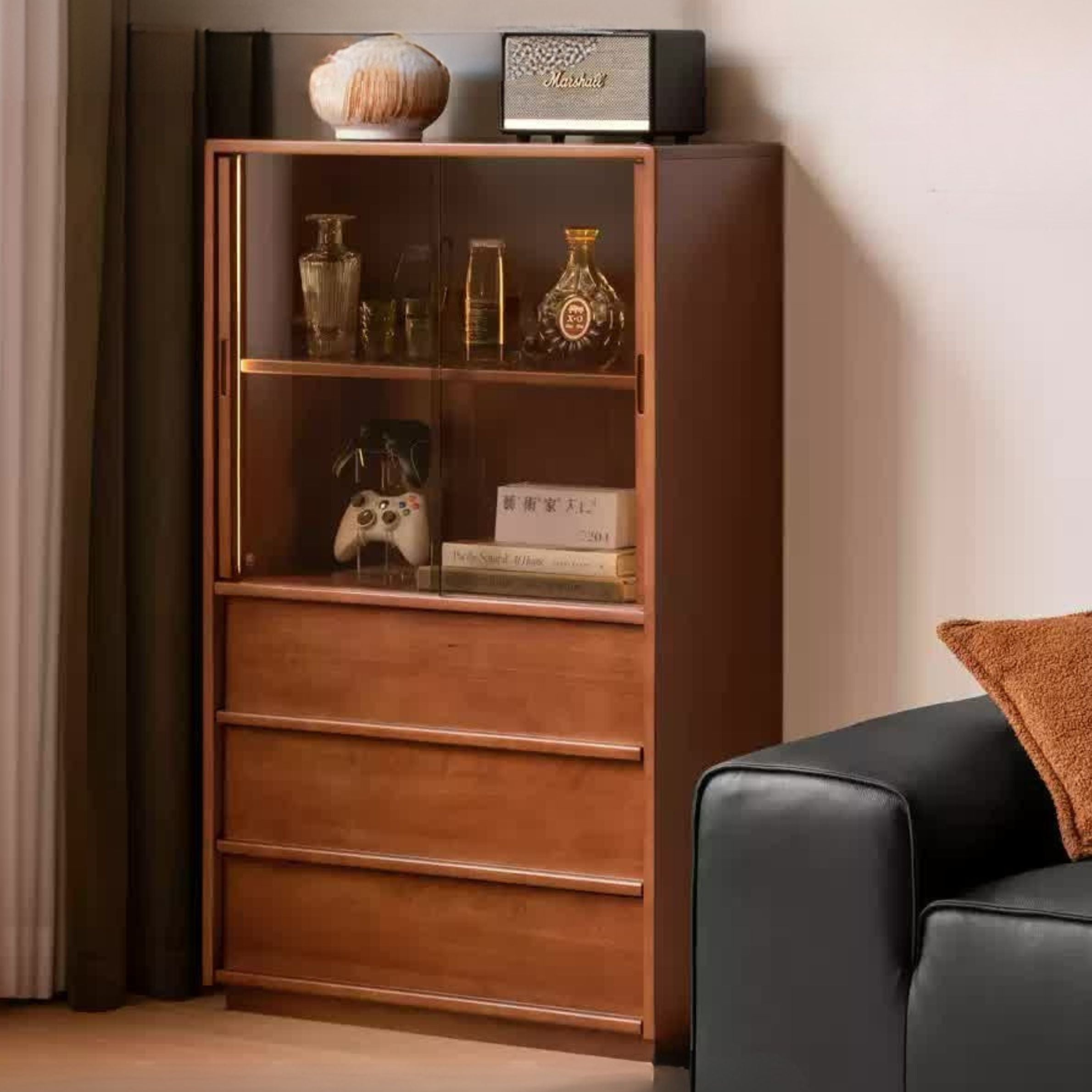 Poplar Solid Wood Middle Ages Side Cabinet