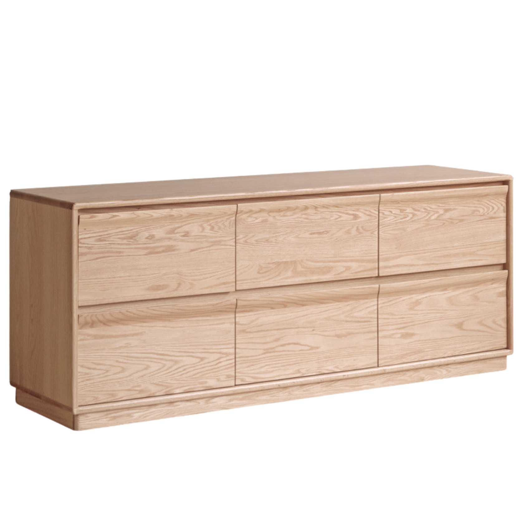 Ash Solid Wood Log Style Six Drawers Cabinet