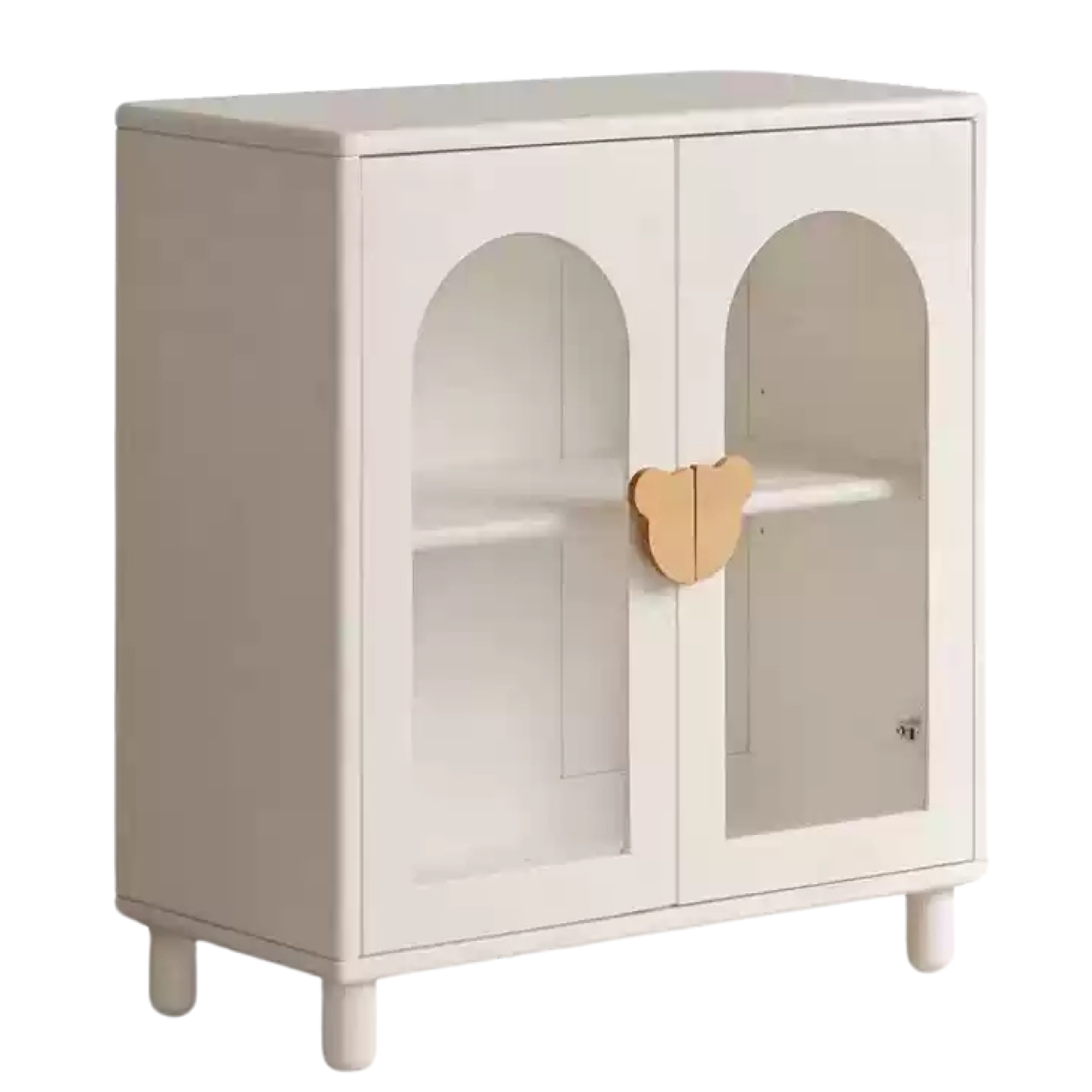 Rubber Solid Wood Cream Style Children's Bookcase.