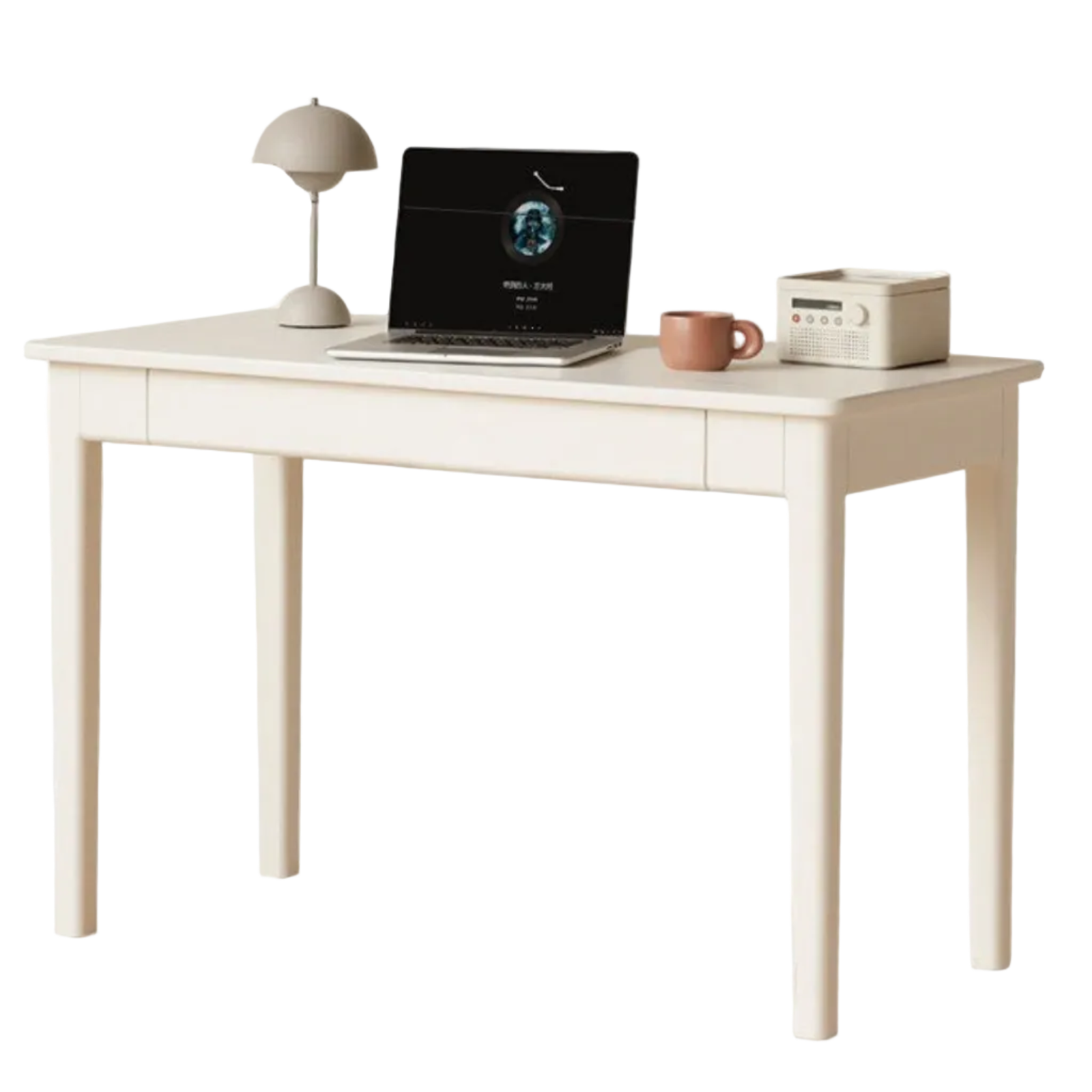 Solid RubberWood Wood Office Desk with Drawer