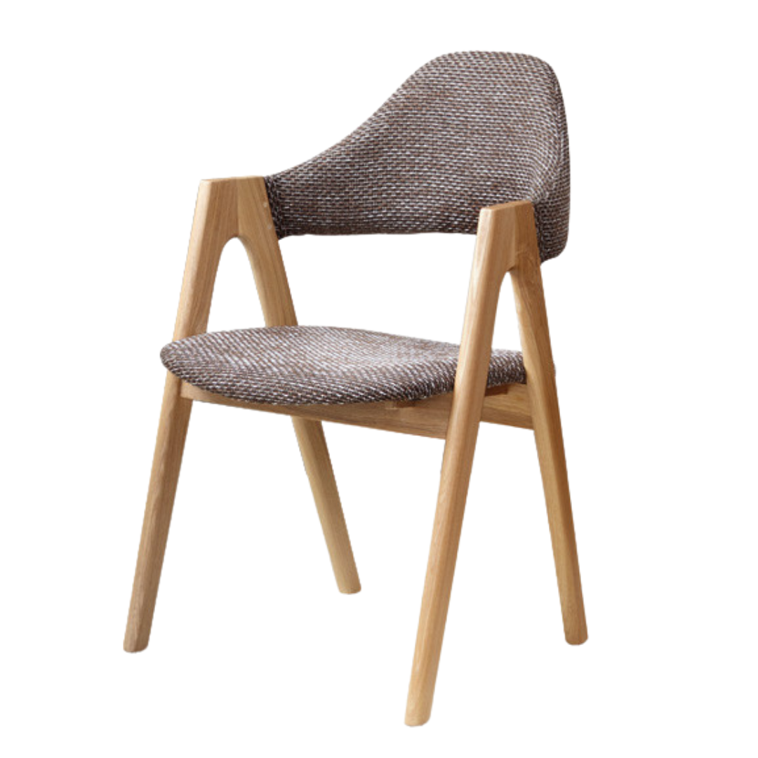 Black Walnut, Oak, Solid Rubberwood Chair with Soft Fabric/Leather Back