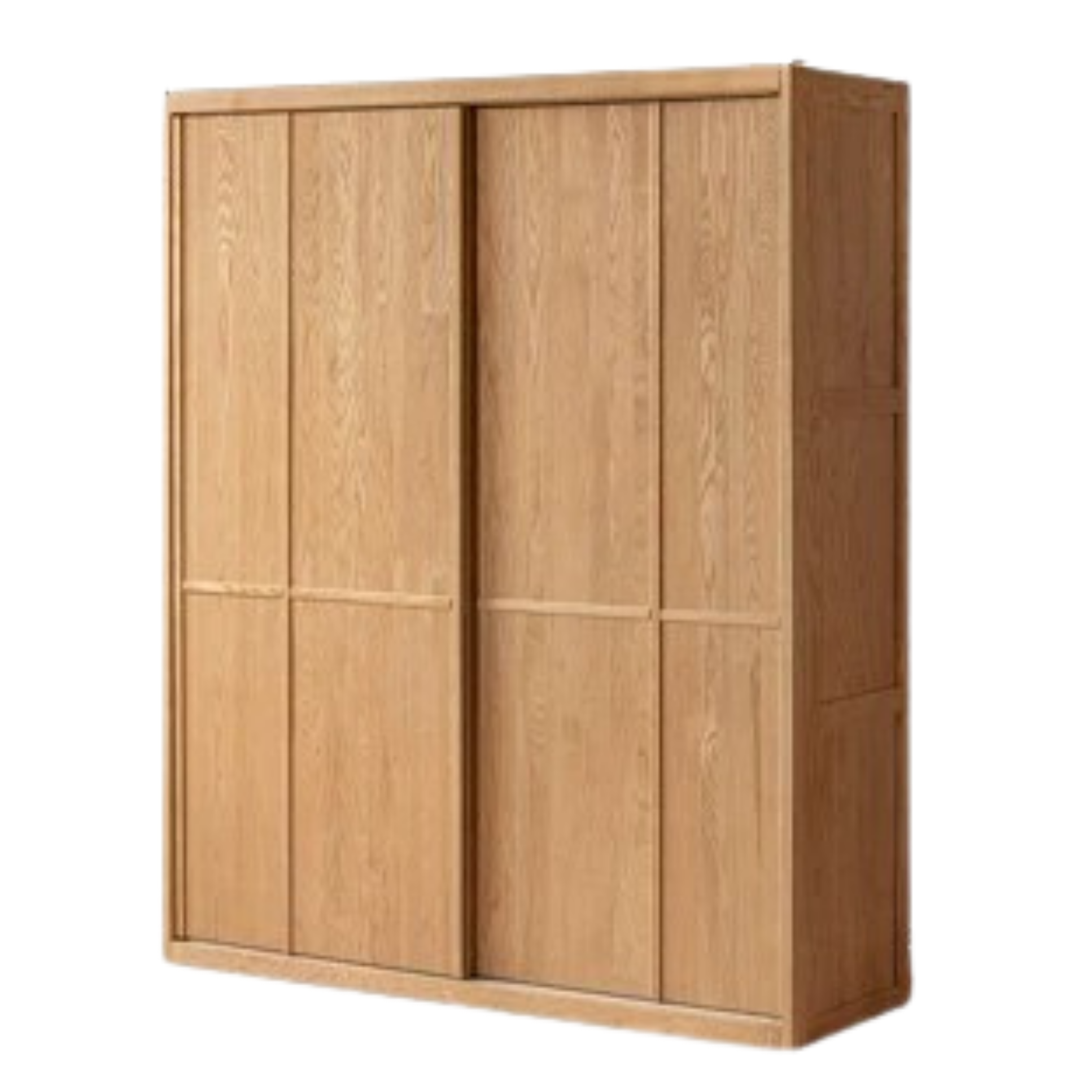 Ash Solid Wood Modern Wardrobe With Sliding Doors