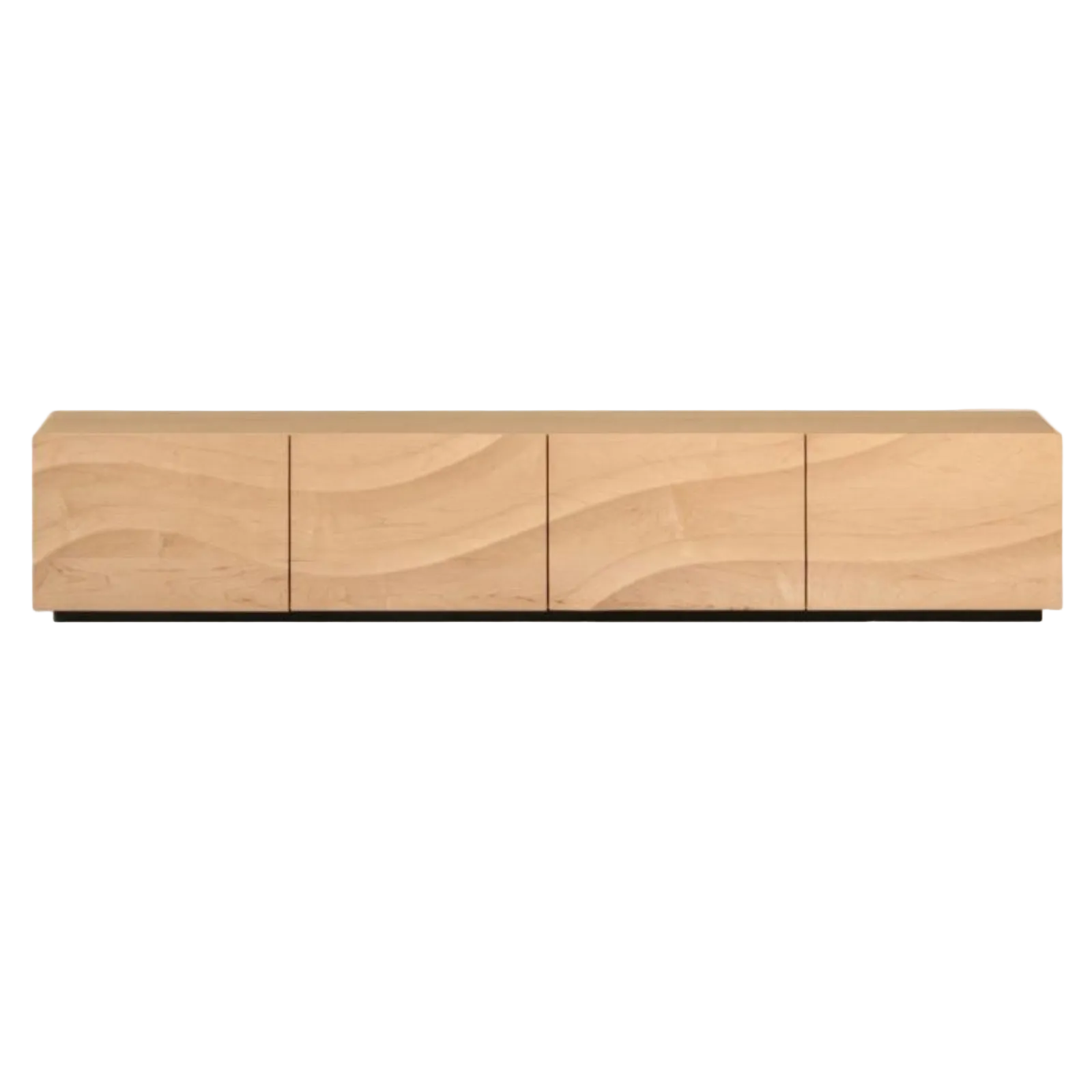 North American Hard Maple Solid Wood TV Cabinet with Modern Minimalist Design and Large Capacity