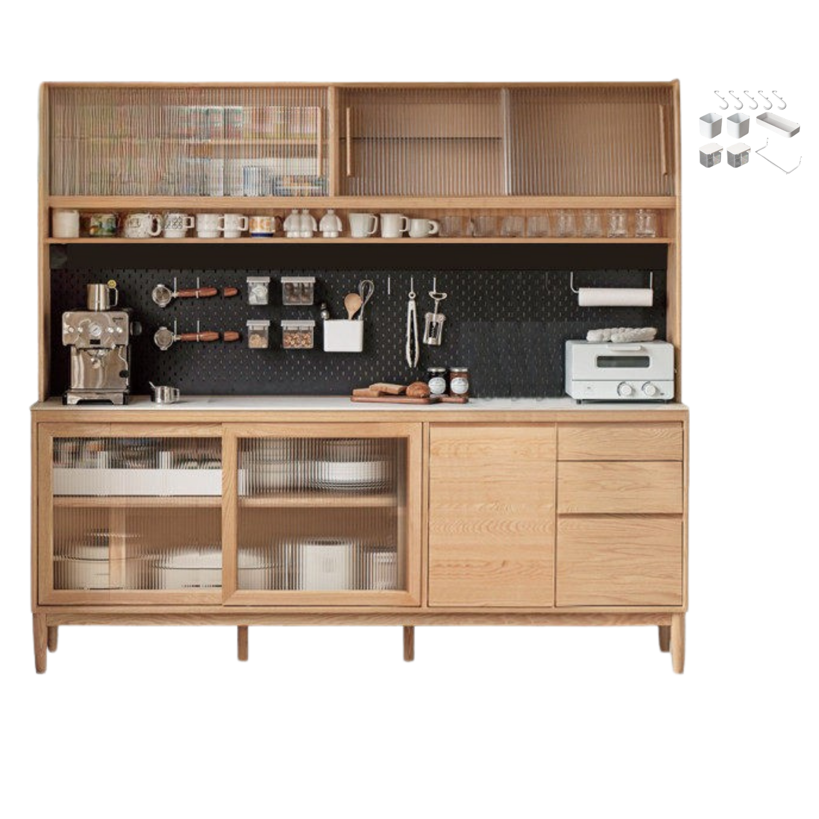 Oak, Ash, White Ash Solid Wood Large Capacity Storage Sideboard