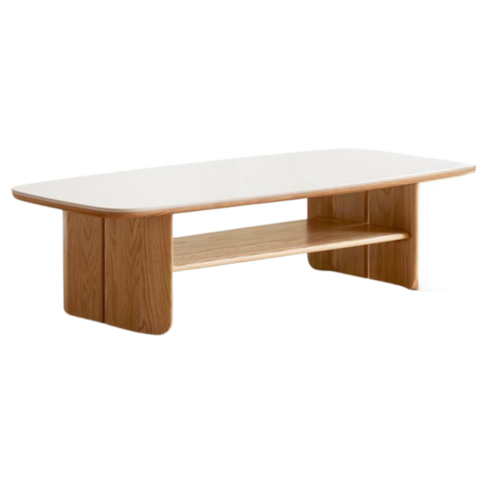 Oak Solid Wood Modern Slab Coffee Table