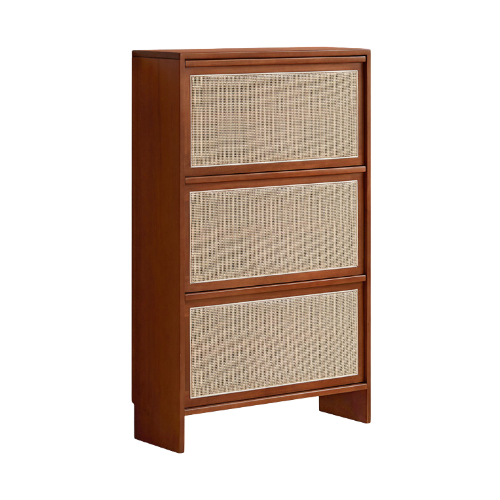 Tulipwood Solid Wood Rattan Shoe Cabinet Antique Style