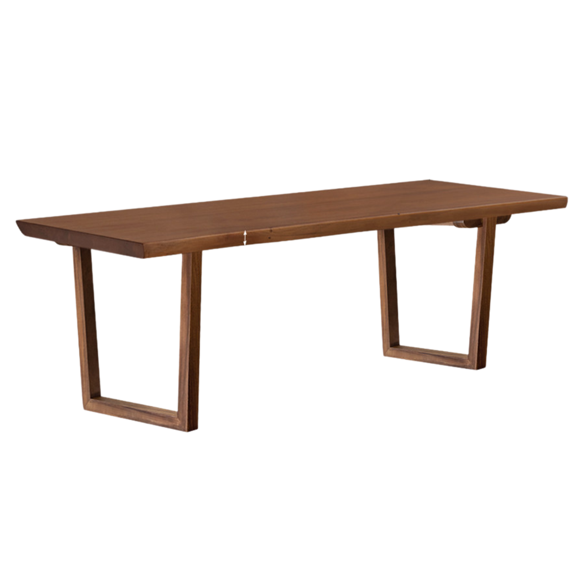 Black Walnut, Sandalwood Solid Wood Wabi Sabi Style Large Board Dining Table