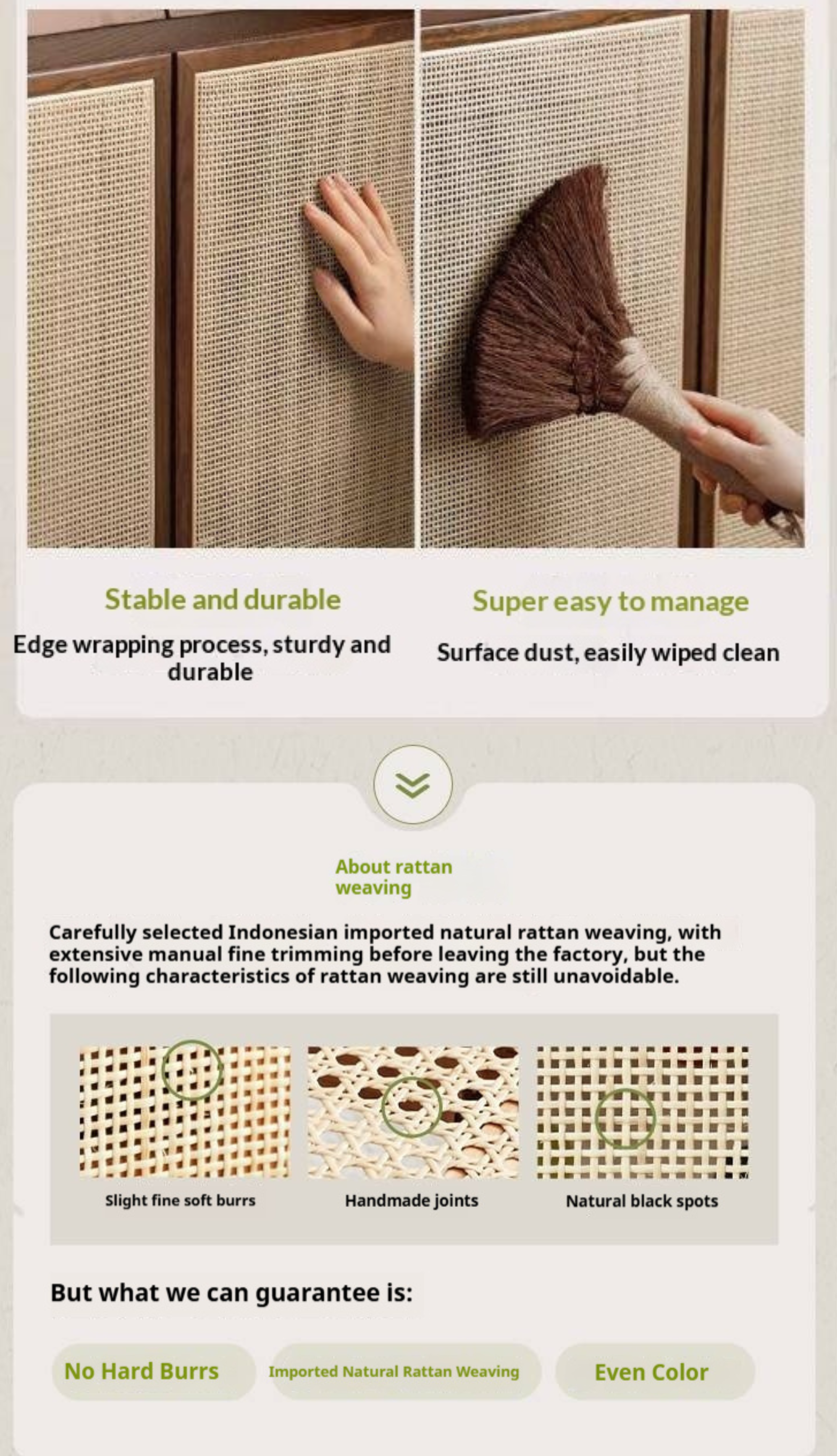 Oak Solid Wood Shoe Cabinet with Rattan Storage