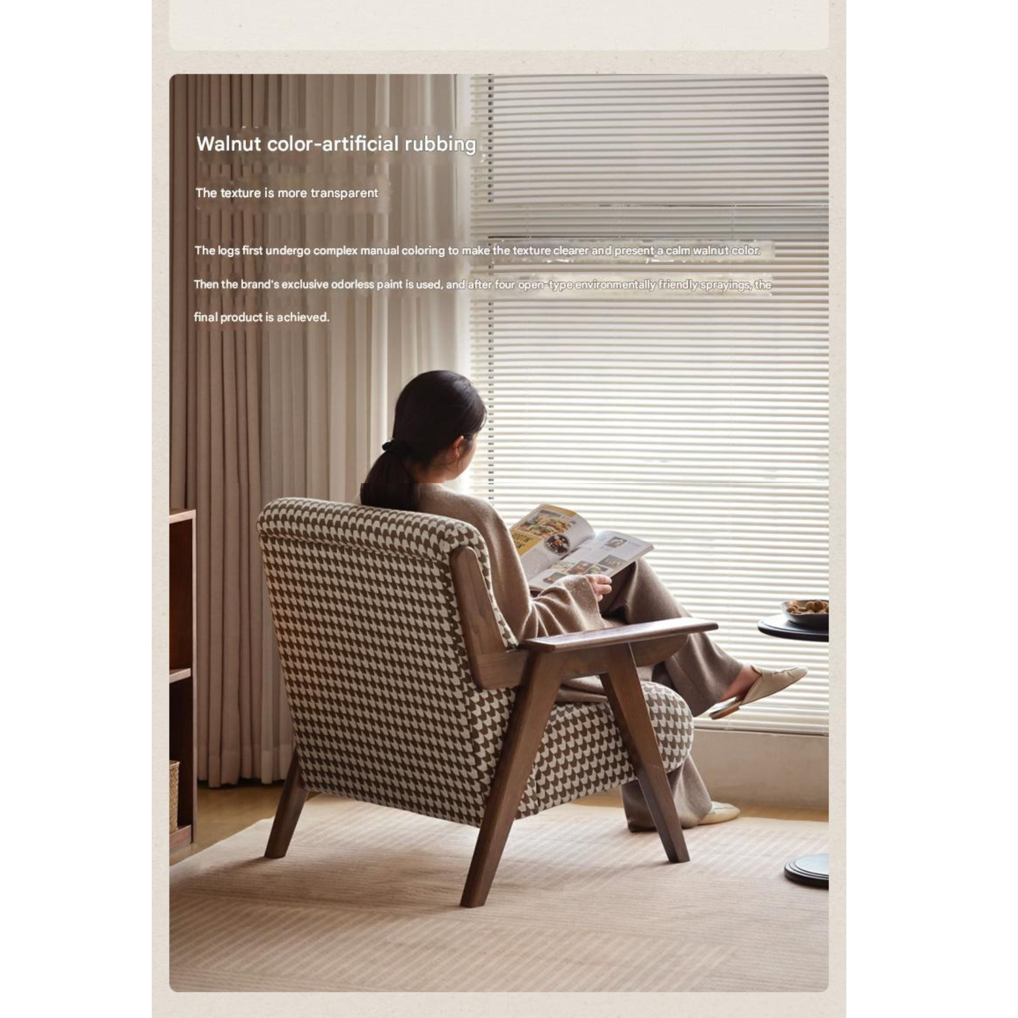 Oak Solid Wood Retro Armchair