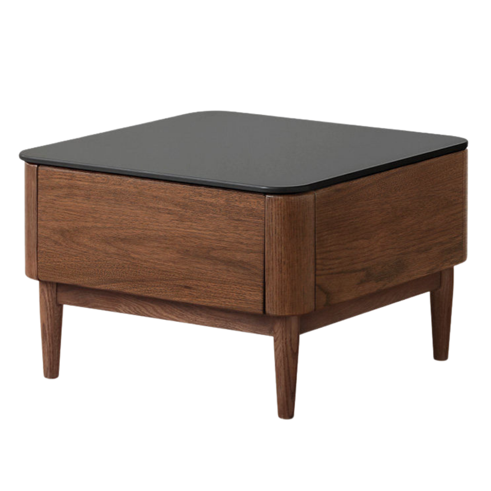 Black Walnut, Oak Solid Wood Mobile Coffee Table.