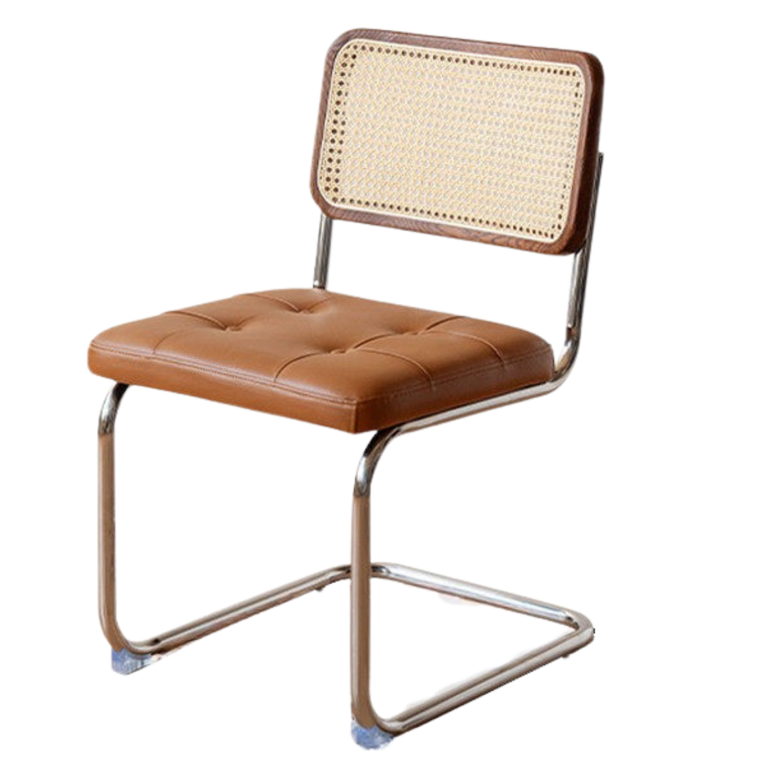 4 pcs Oak Solid Wood Suspension Genuine Leather, Organic Leather Chair