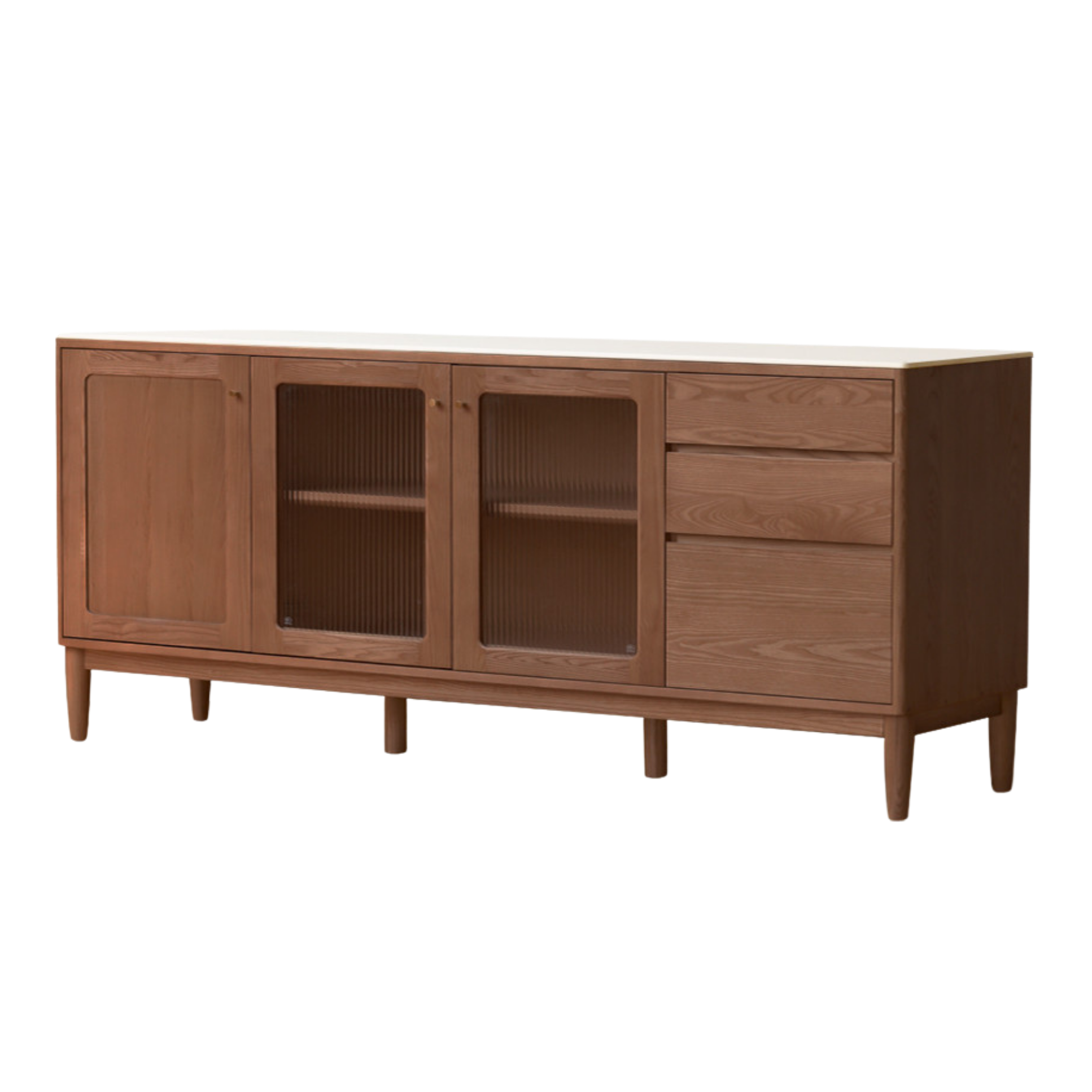 Ash Solid Wood Rock Board Dining Sideboard