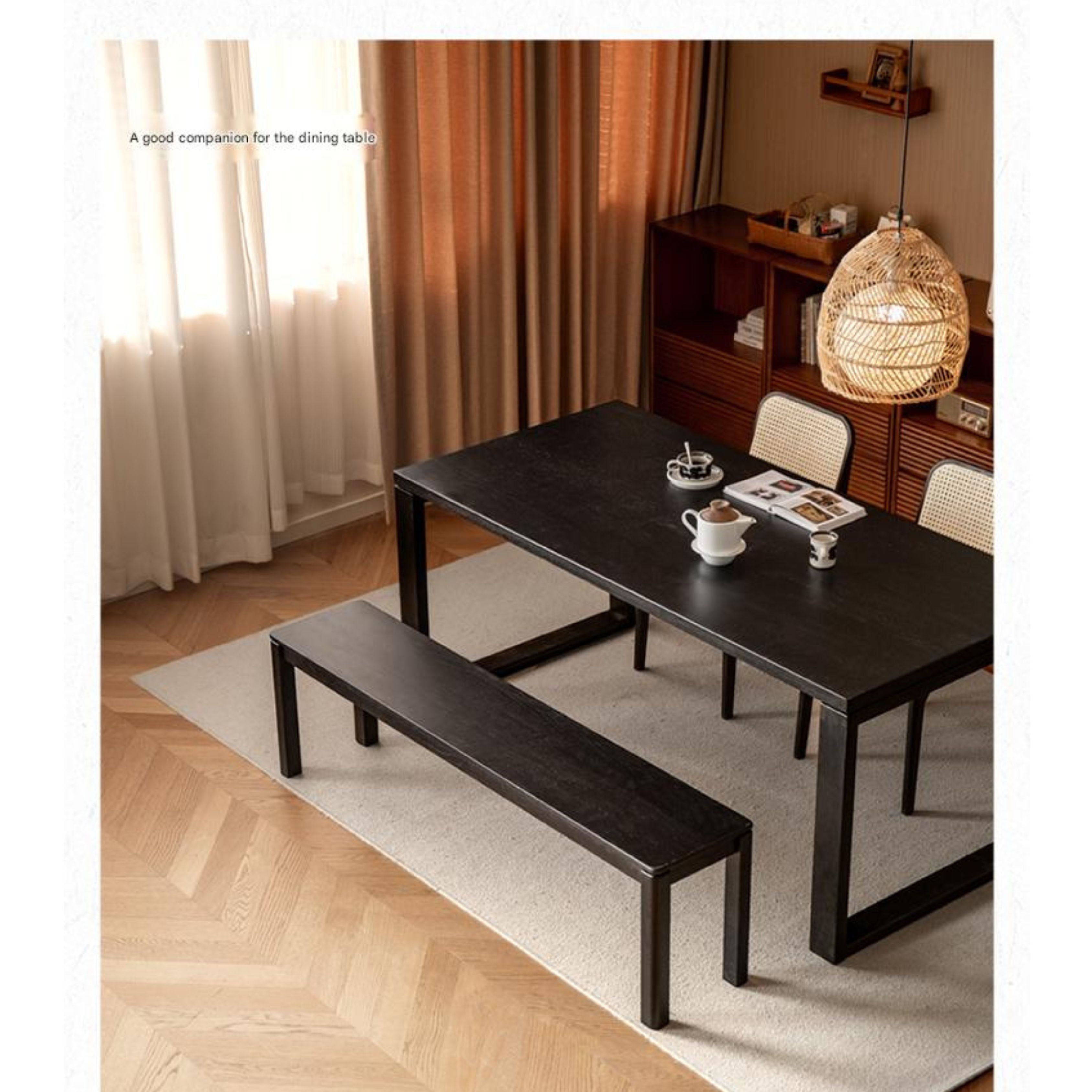 Oak Solid Wood American Modern Bench