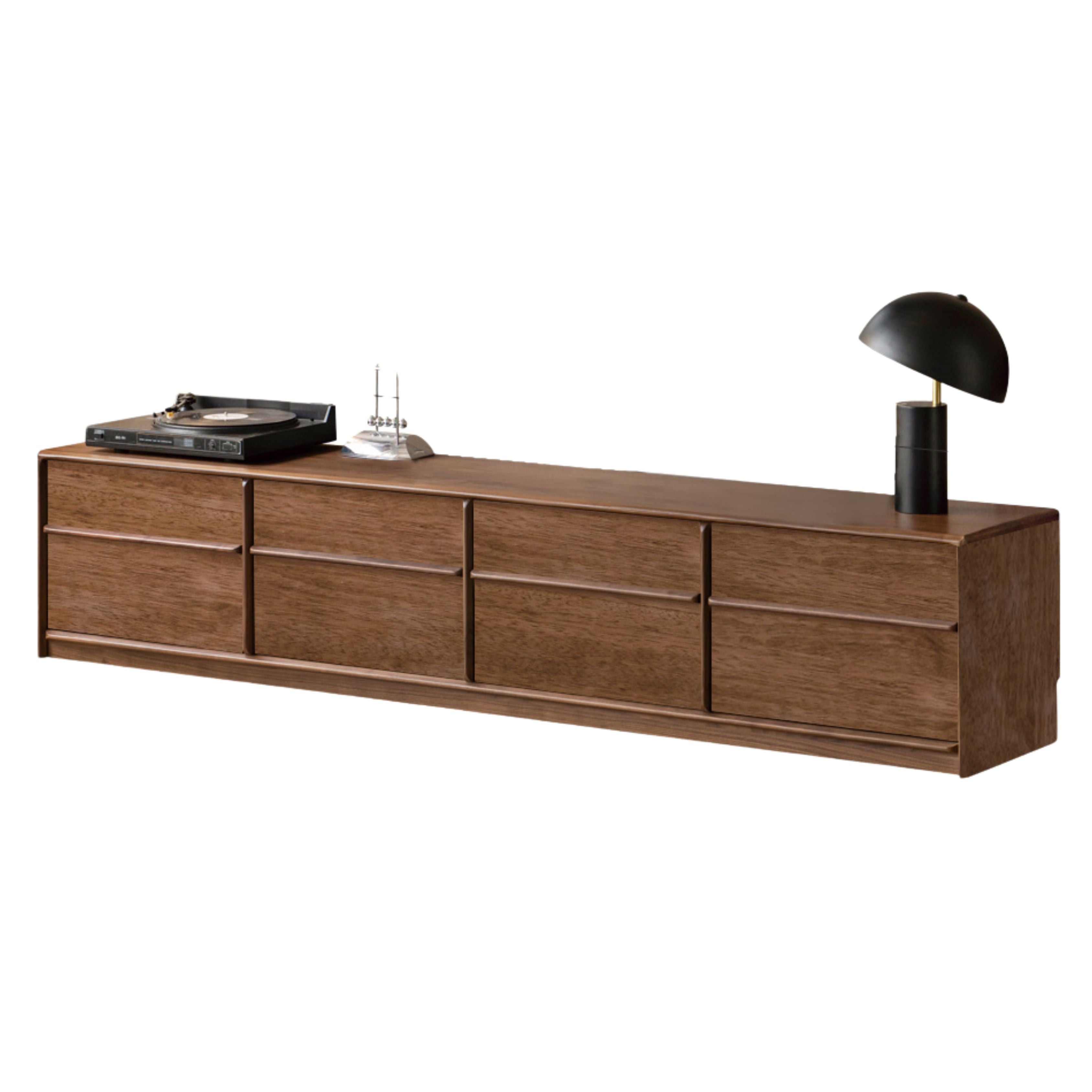 Black Walnut, Oak, Walnut Solid Wood Italian Light Luxury Floor TV Cabinet.