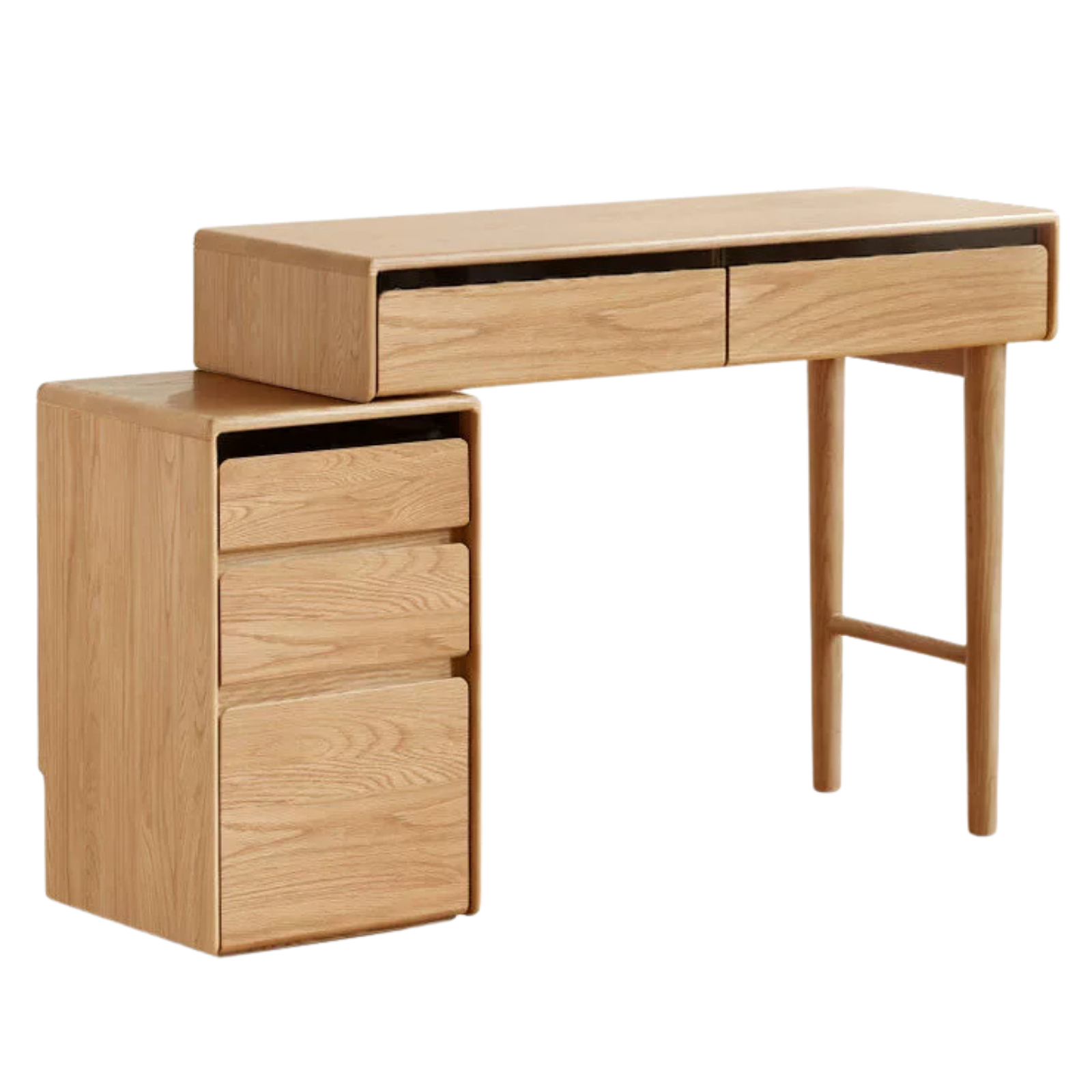Ash, White Ash, Oak Solid Wood Modern Retractable Vanity Table
