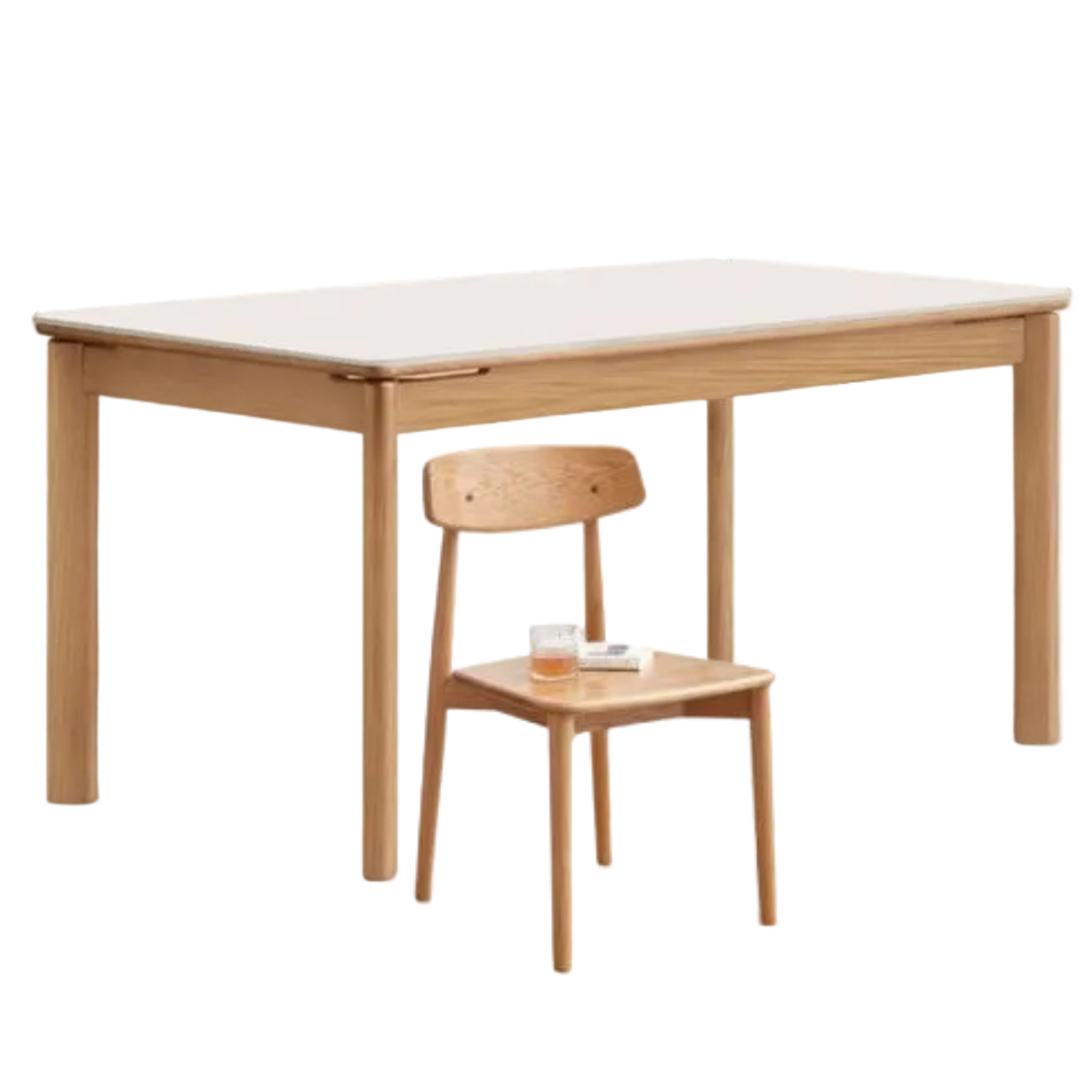 Ash, Oak Solid Wood Modern Minimalist Style Slab Dining Table