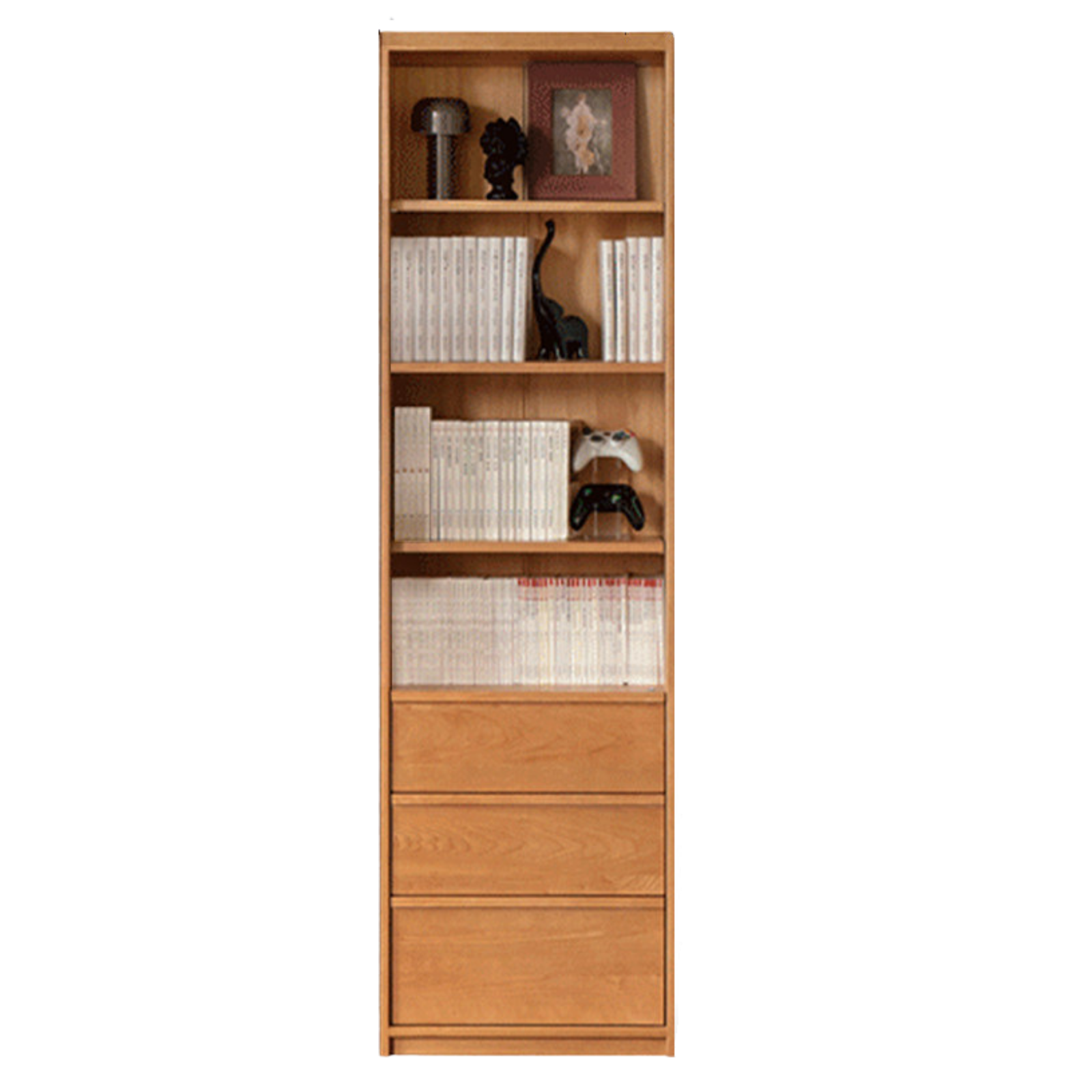 Cherry Solid Wood Bookcase Display Storage Cabinet for Study
