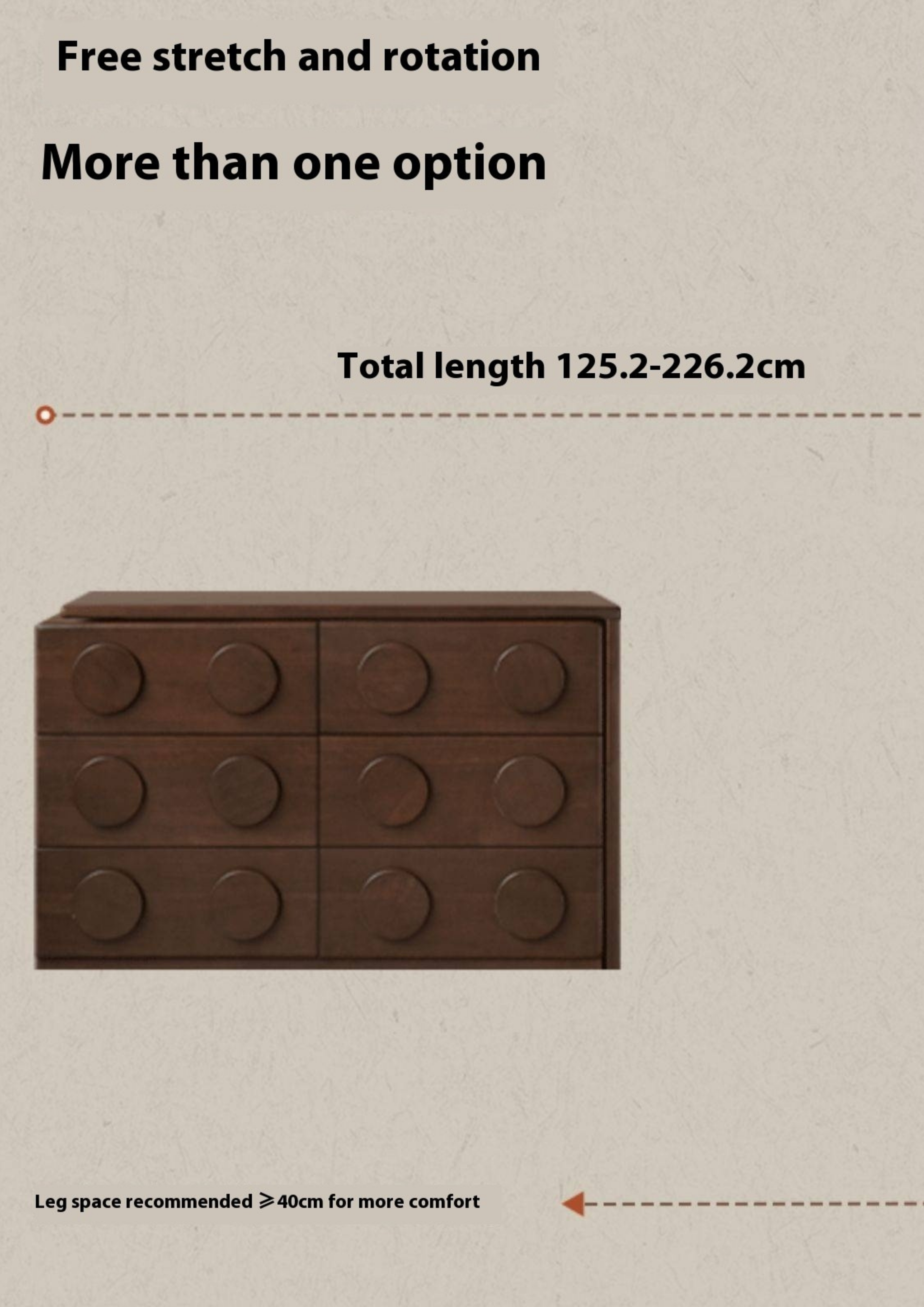 Poplar Solid Wood Retro Medieval Style Rotating Vanity Table.