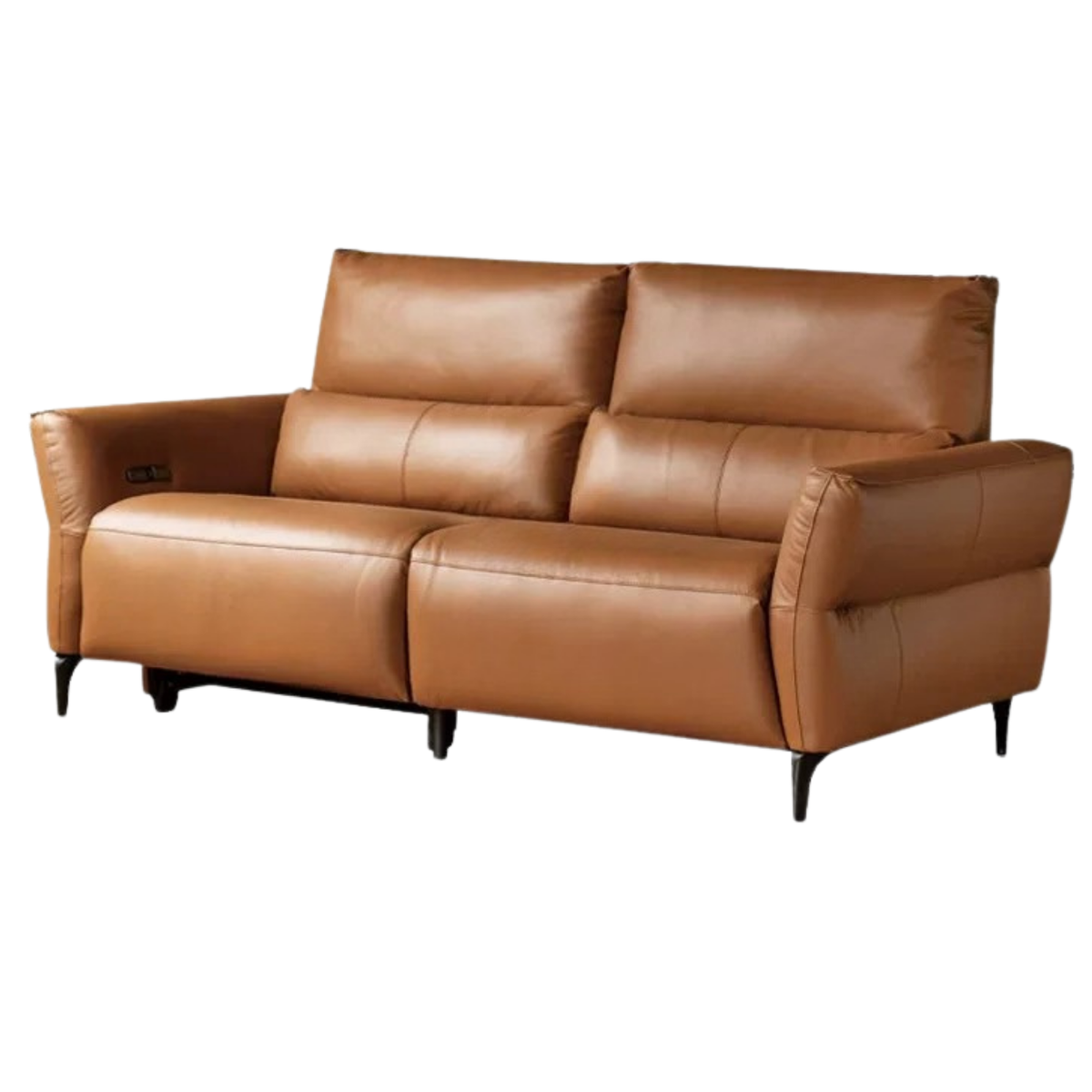 Genuine Leather Power Reclining Sofa with High Back, Single or Dual Power Recliners & USB Charging