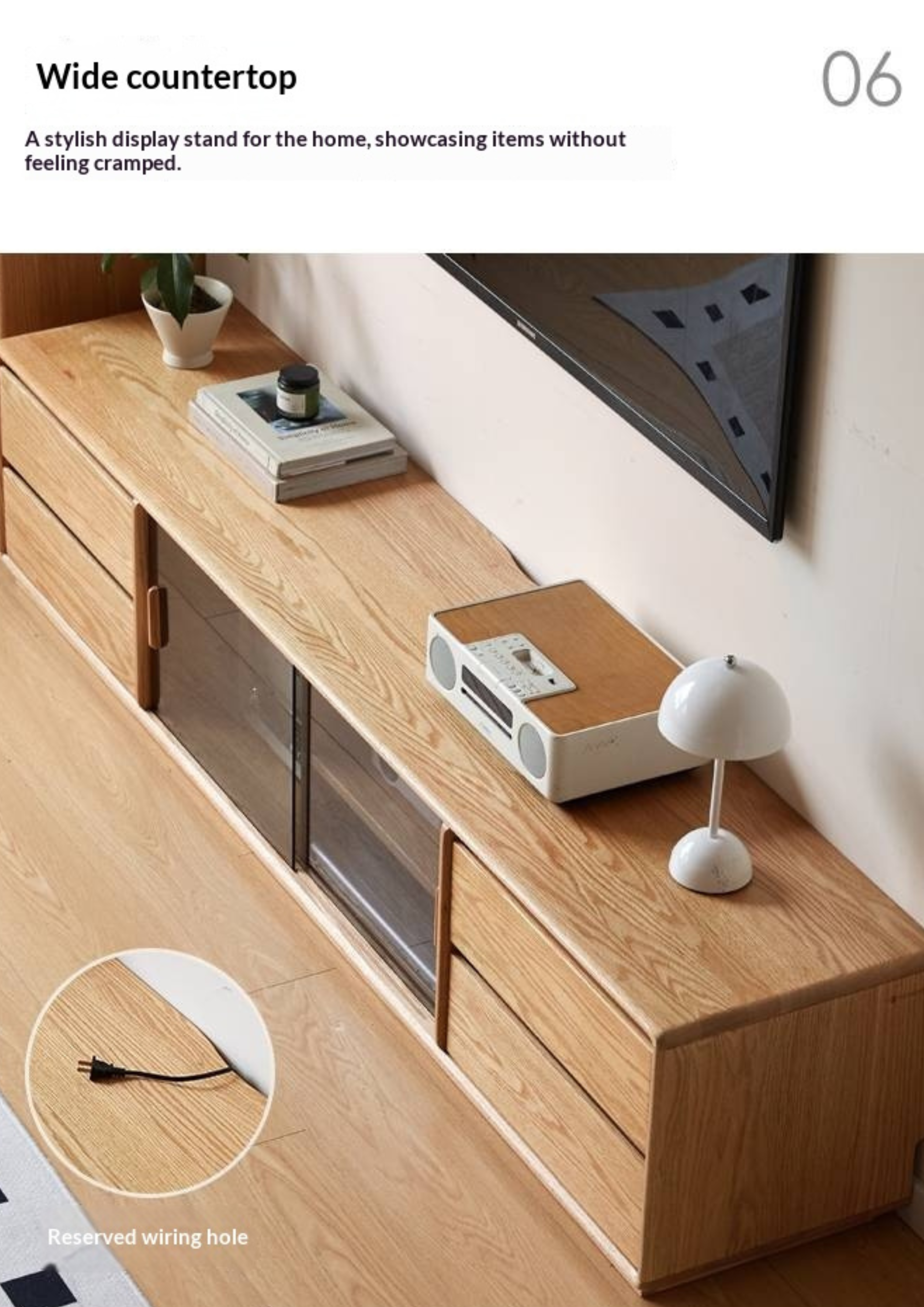 Oak Solid Wood Original Wood Style TV Cabinet