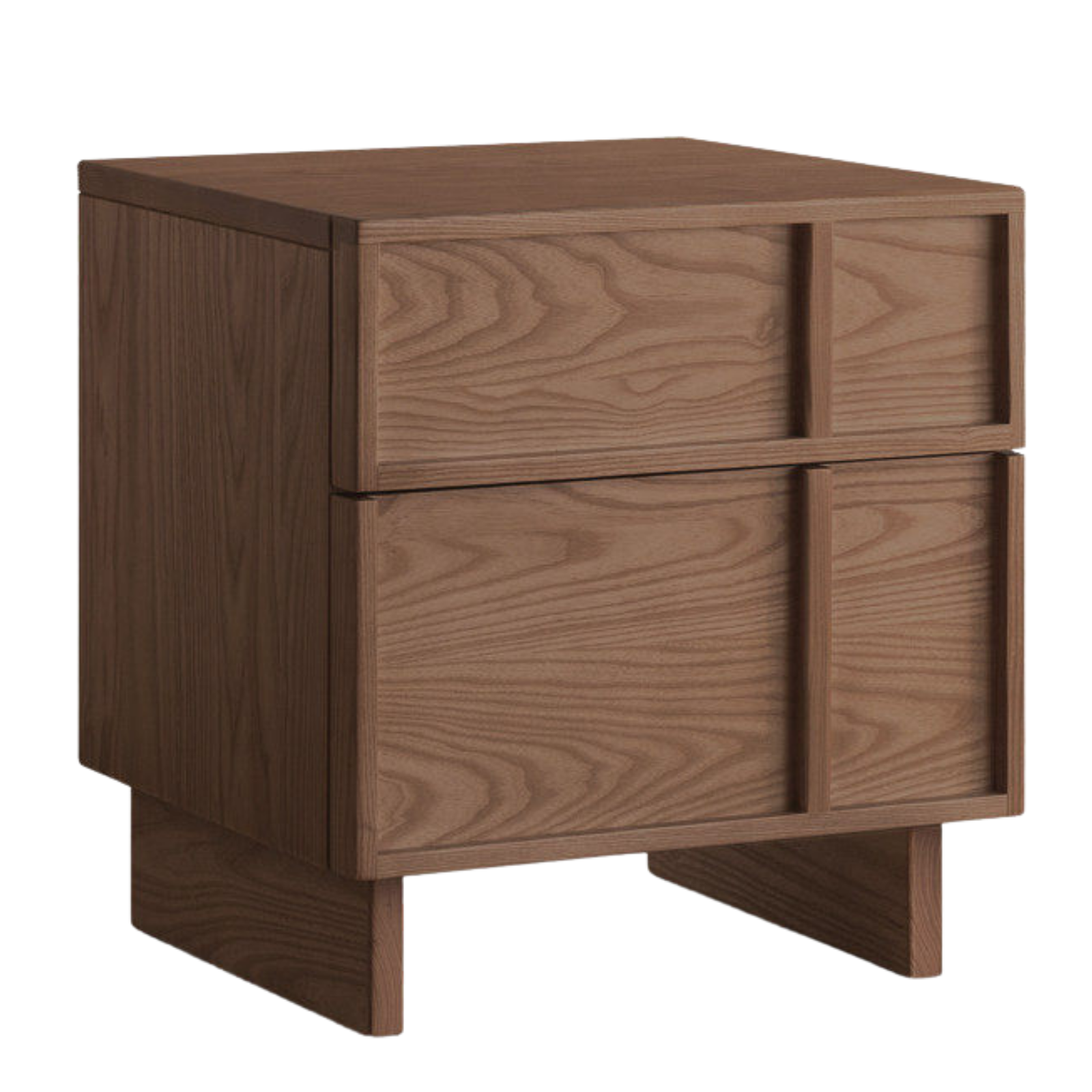 Red Oak, White Oak, White Ash Solid Wood Two-drawer Nightstand