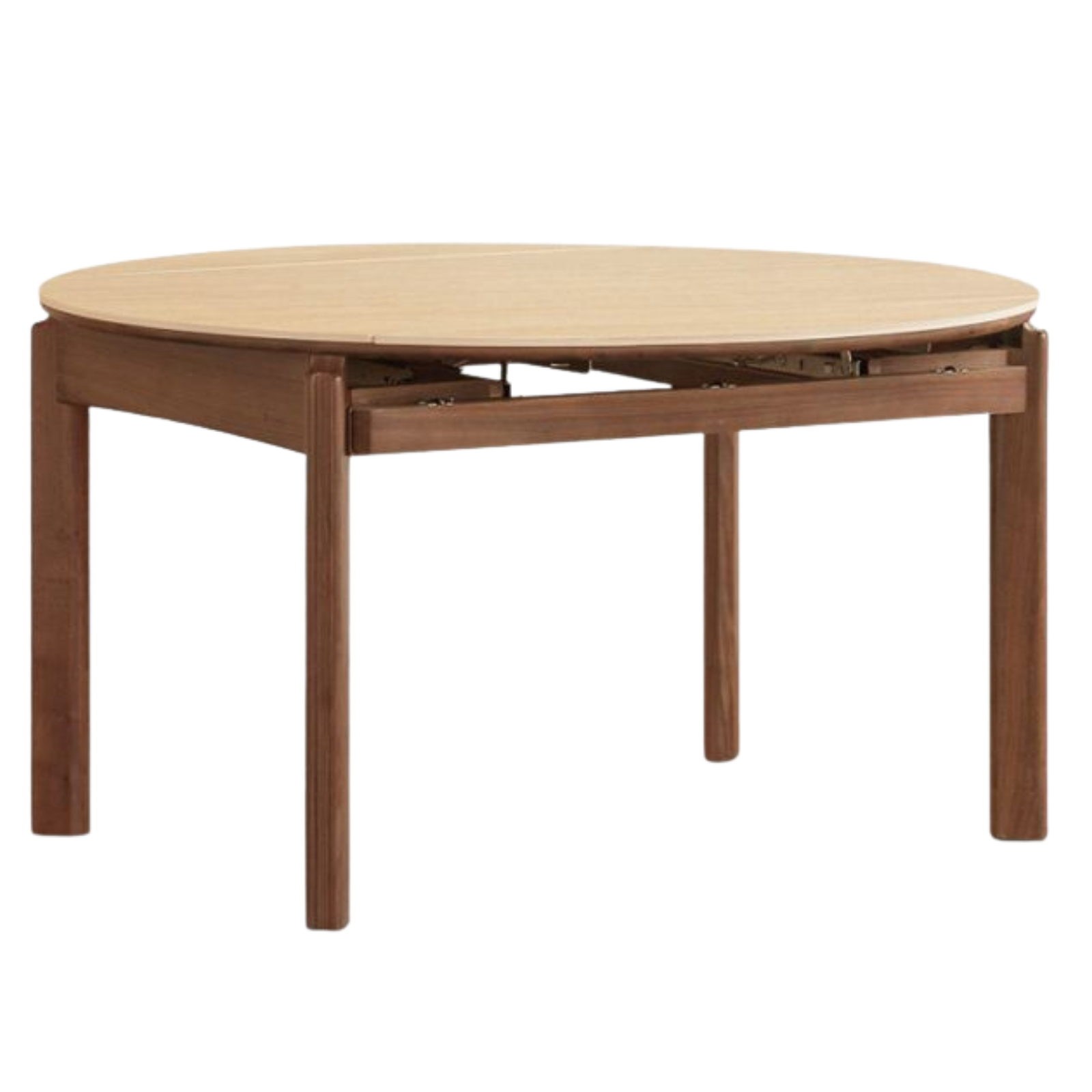 Black Walnut Solid Wood Folding Dining Table with Rock Plate Round Top