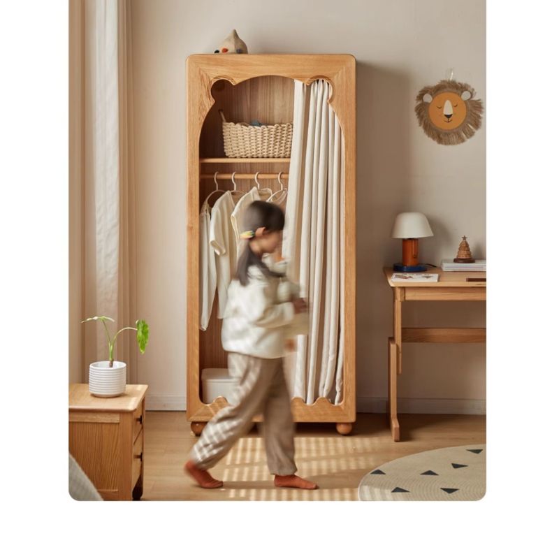 Beech Solid Wood Children's Wardrobe.