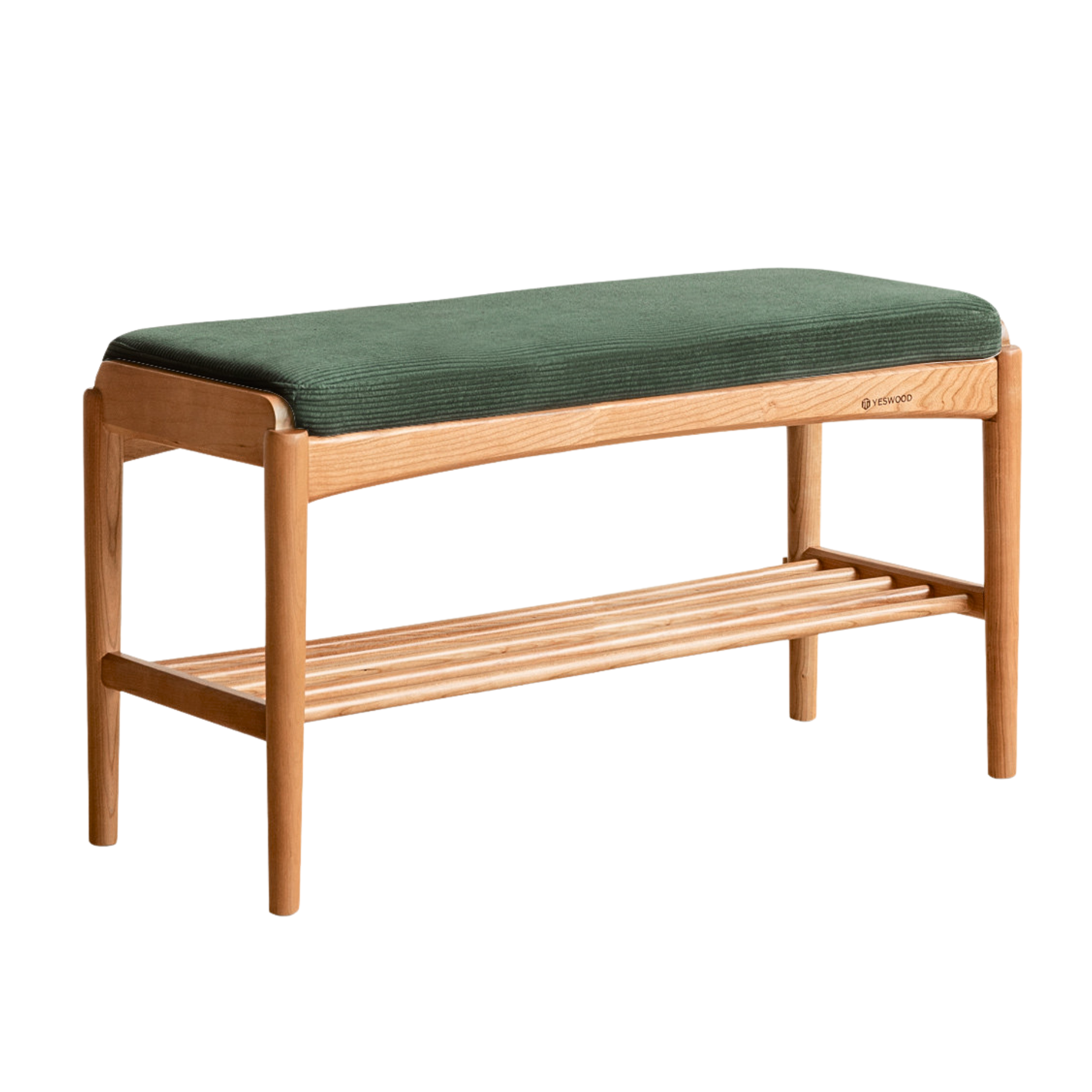 Back Walnut, Oak, Beech, Cherry Solid Wood Shoe Storage Bench