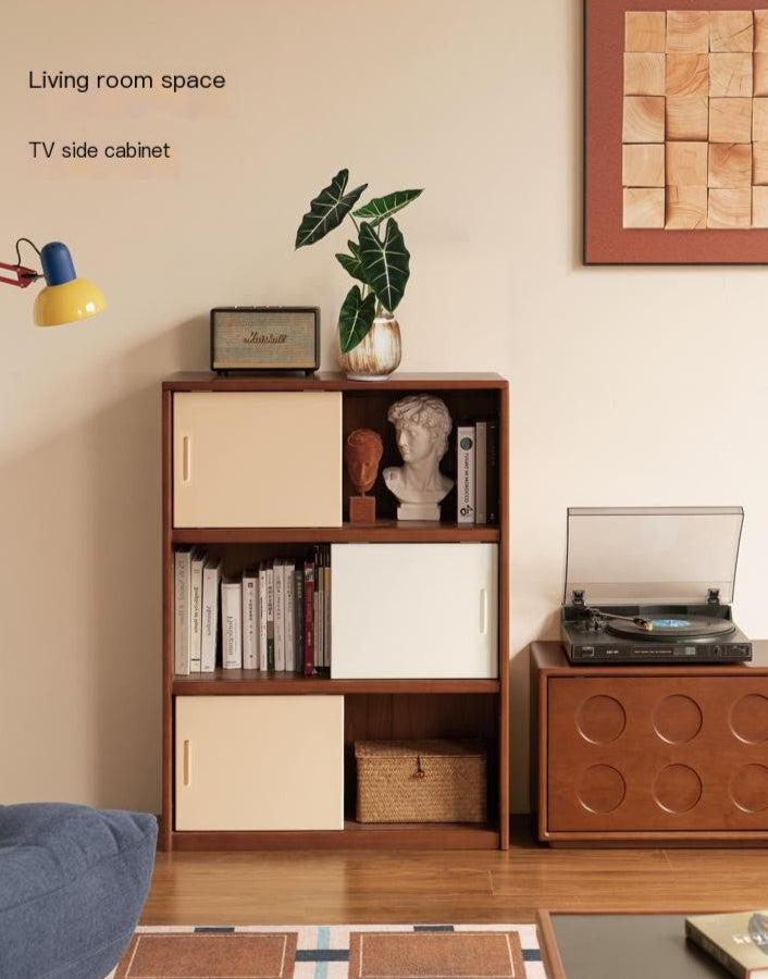 Poplar Solid Wood Bauhaus Side Cabinet.