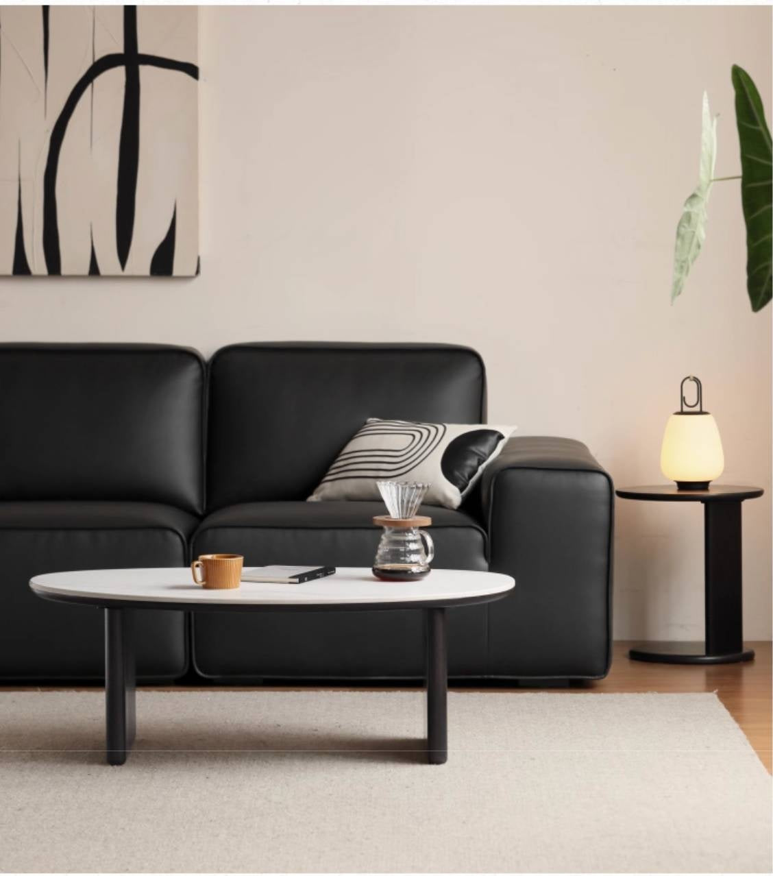 Oak, Ash Solid Wood Rock Slab Coffee Table Combination