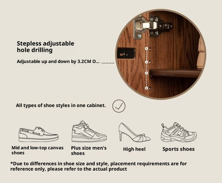 Oak Solid Wood Capacity Shoe Cabinet