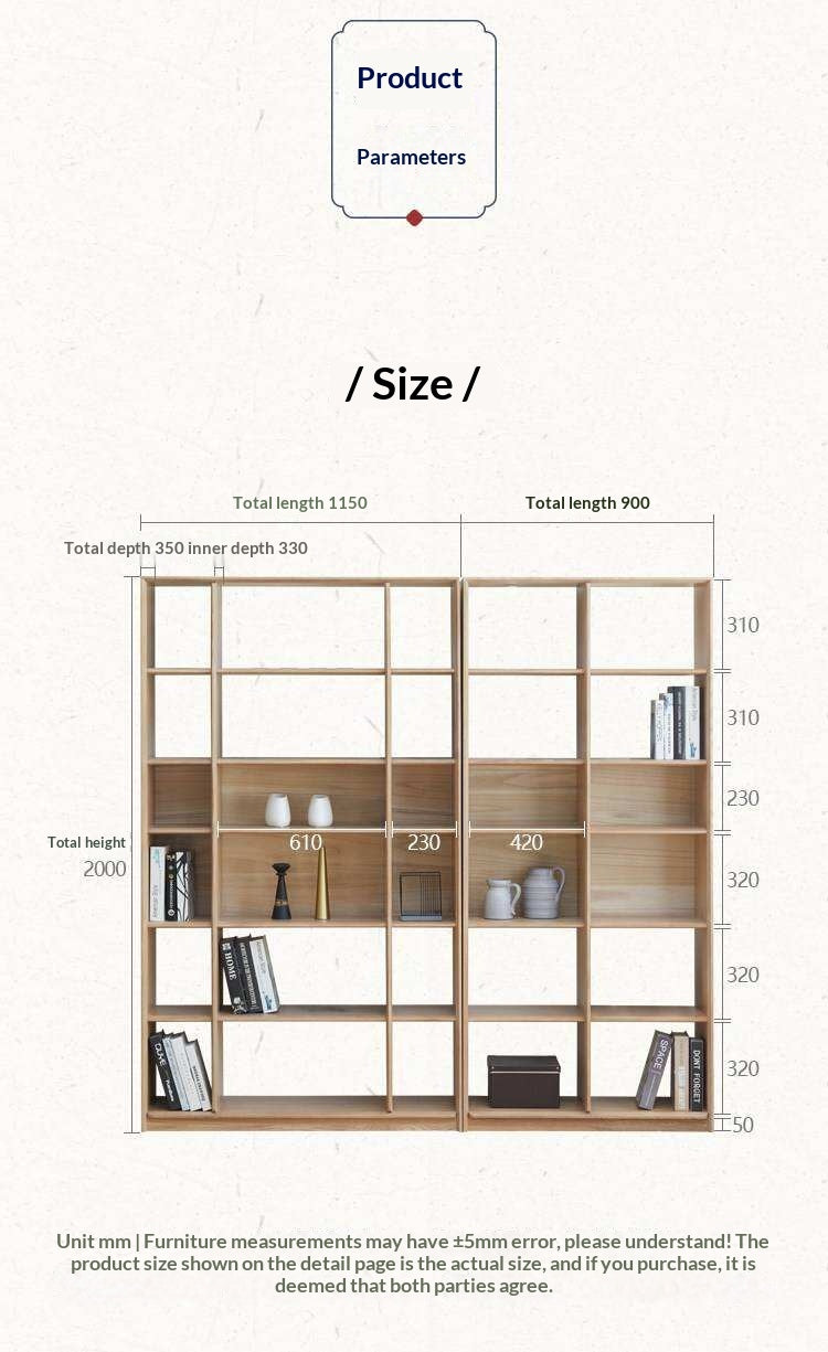 Ash Solid Wood Combination Bookcase Bookshelf<