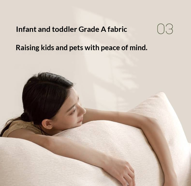 Deep Seat Modular Sofa with Cotton-Linen Upholstery