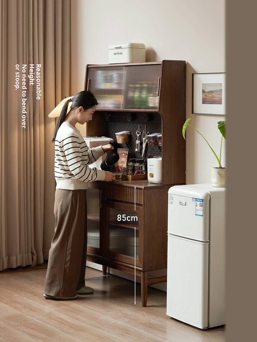 Black Walnut, Oak, South American Walnut Light Luxury Tableside Cabinet