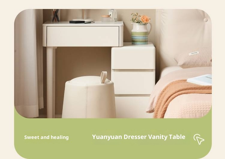 Rubberwood Solid Wood Bed, French Cream Style