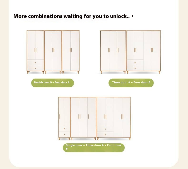 Oak Solid Wood Modern Wardrobe.